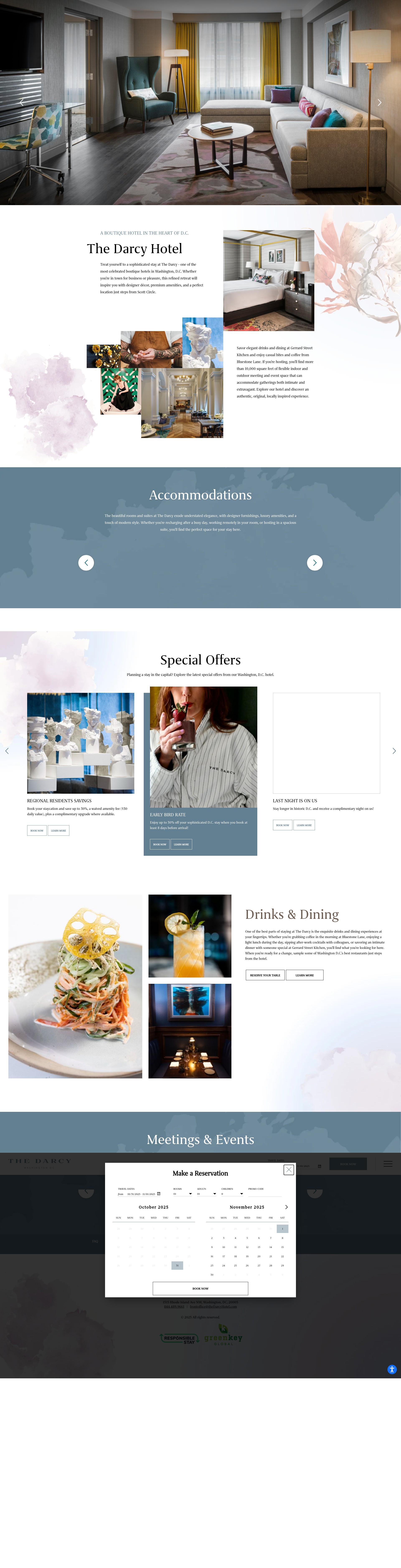 Screenshot of www.thedarcyhotel.com