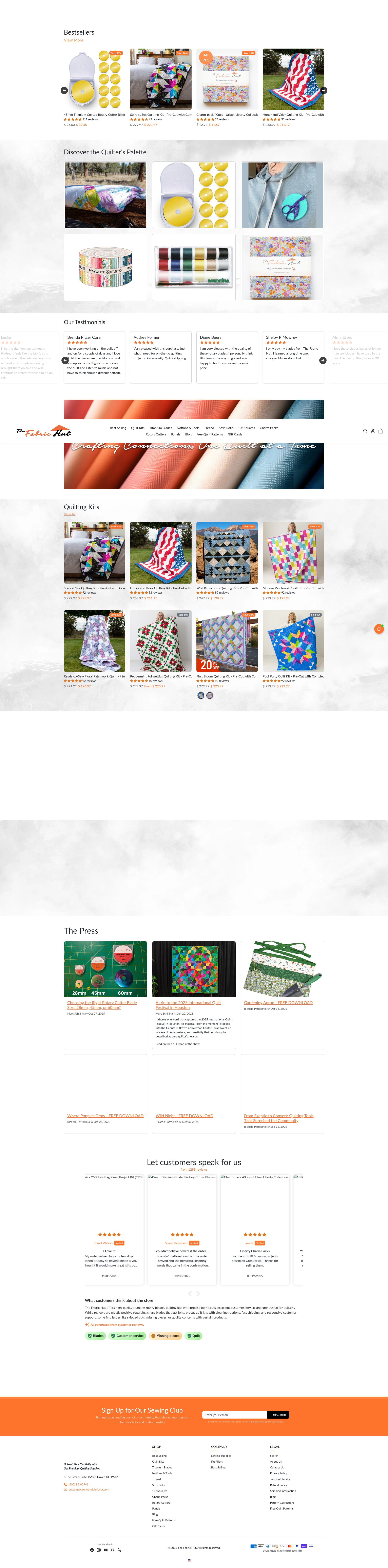 Screenshot of www.thefabrichut.com