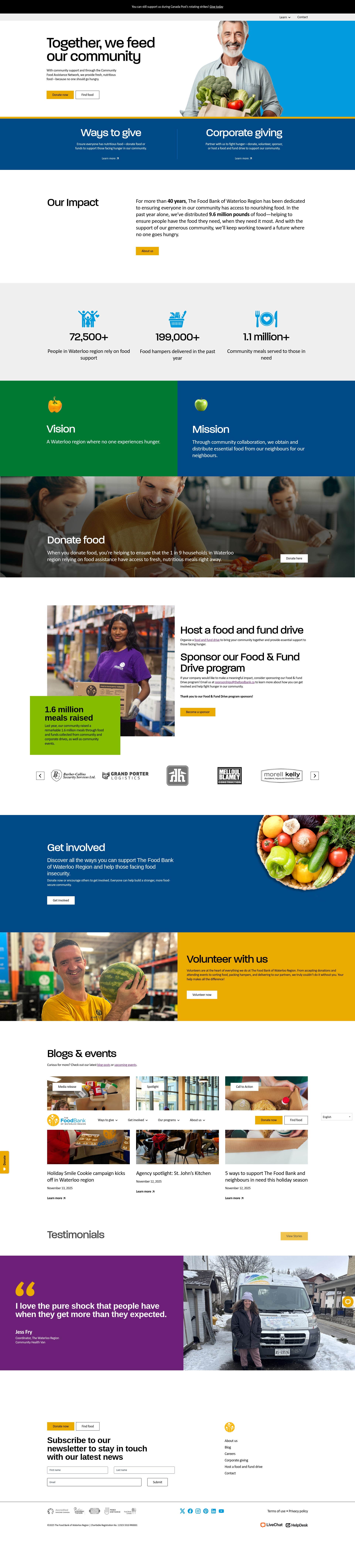 Screenshot of www.thefoodbank.ca