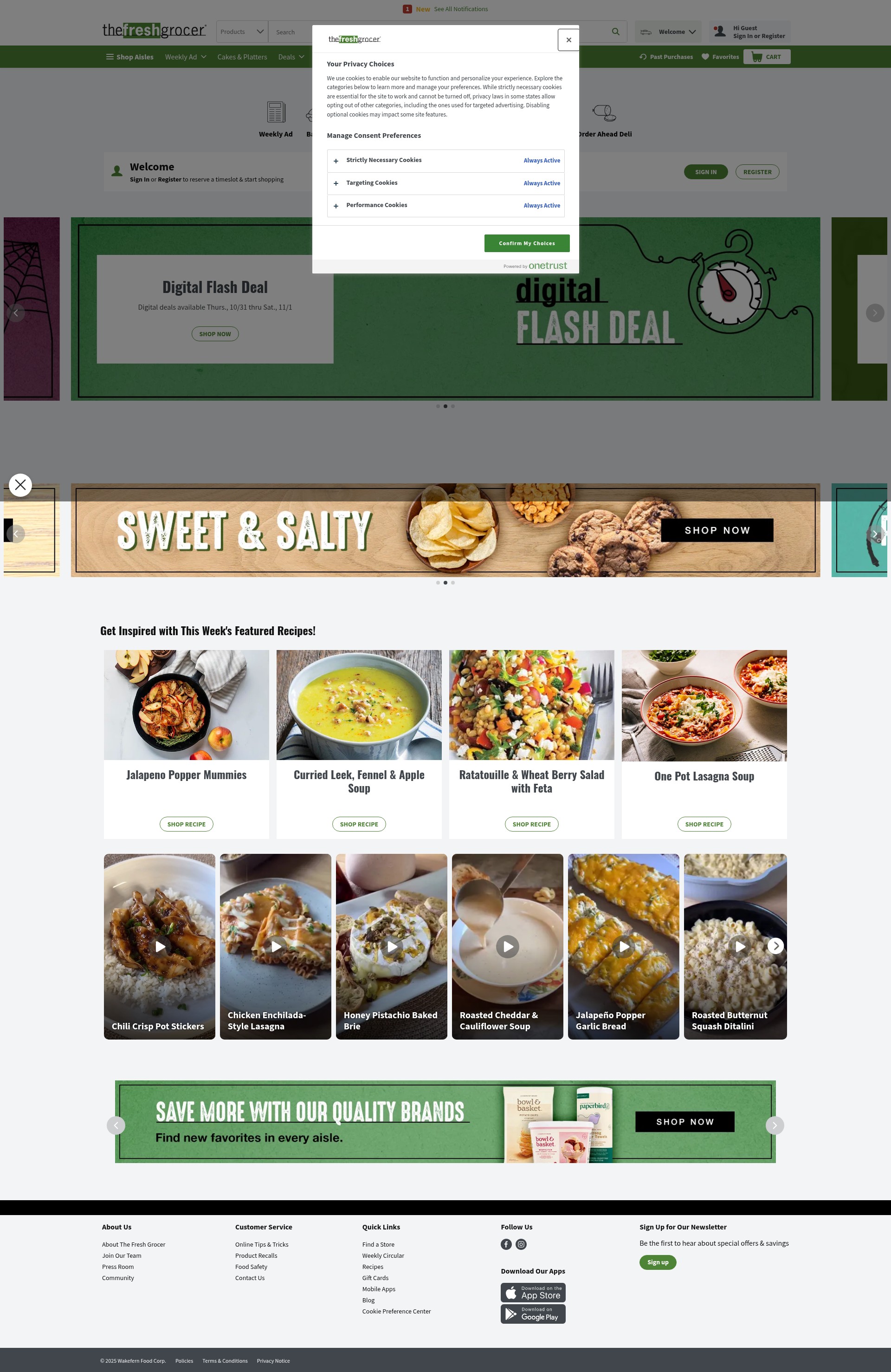 Screenshot of www.thefreshgrocer.com