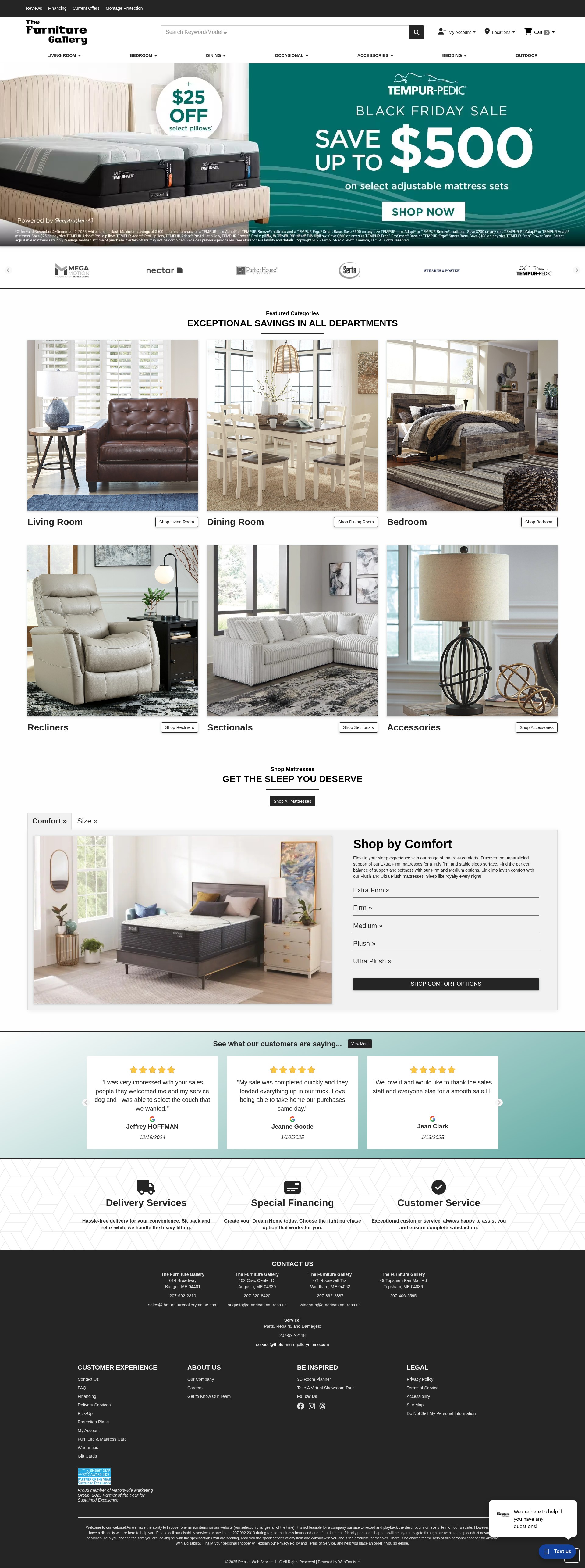 Screenshot of www.thefurnituregallerymaine.com