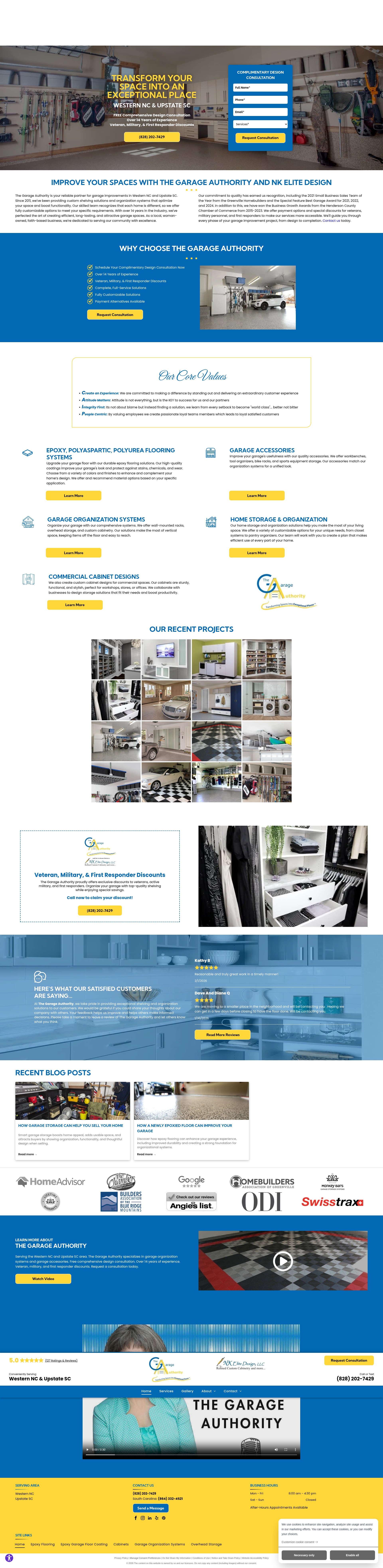 Screenshot of www.thegarageauthority.com