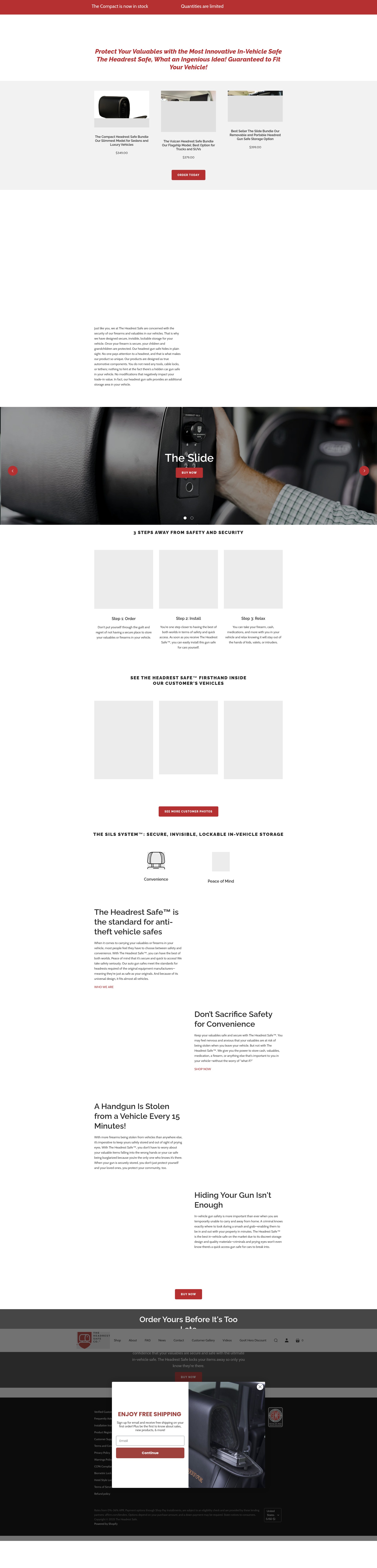 Screenshot of www.theheadrestsafe.com