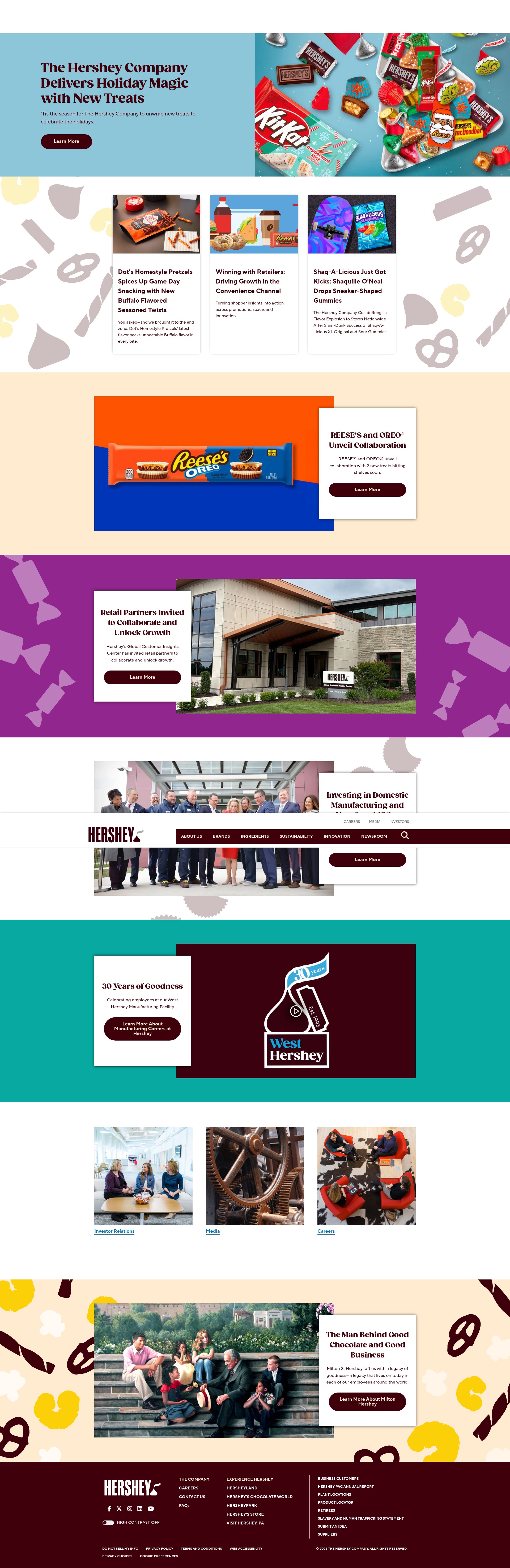 Screenshot of www.thehersheycompany.com