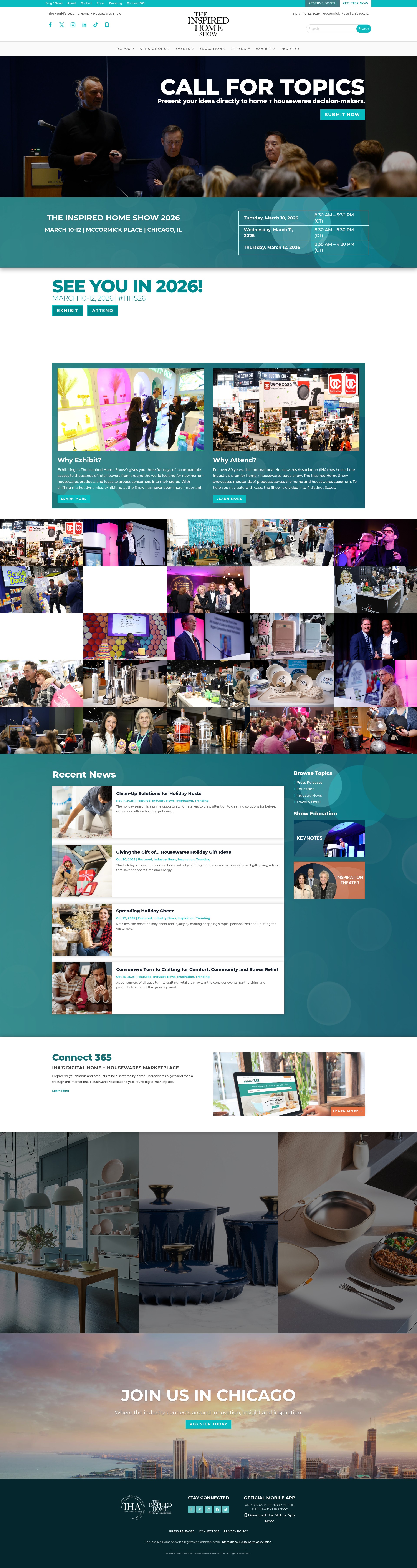 Screenshot of www.theinspiredhomeshow.com
