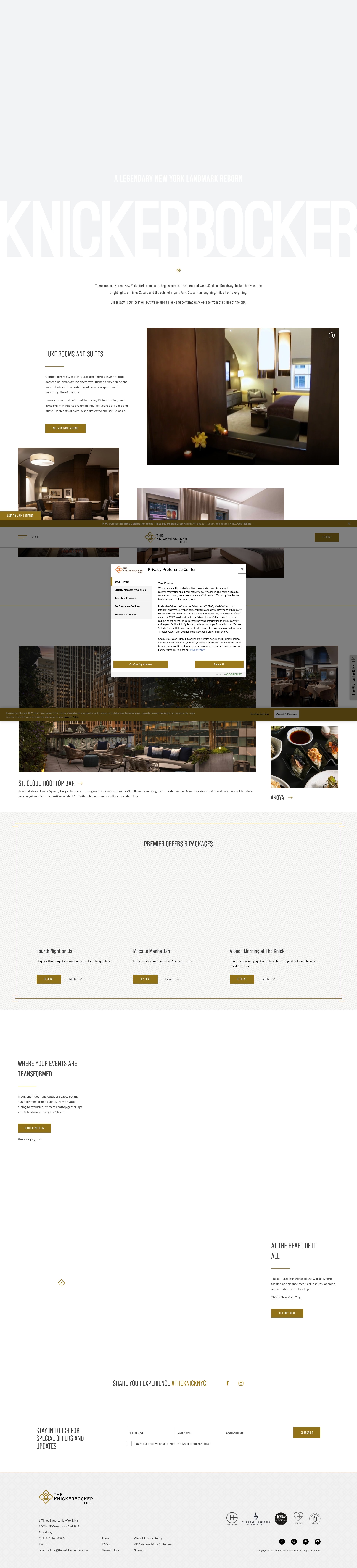 Screenshot of www.theknickerbocker.com