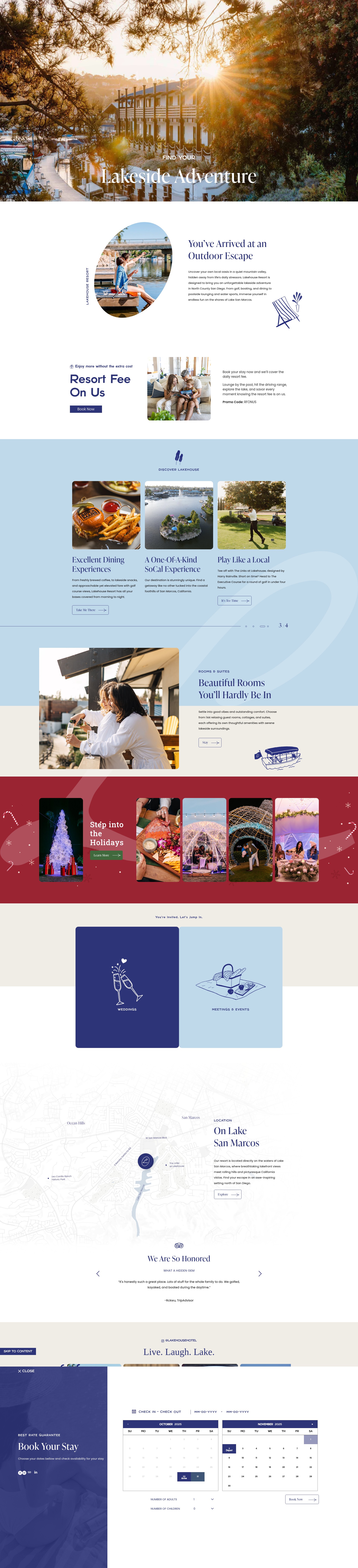 Screenshot of www.thelakehouseresort.com