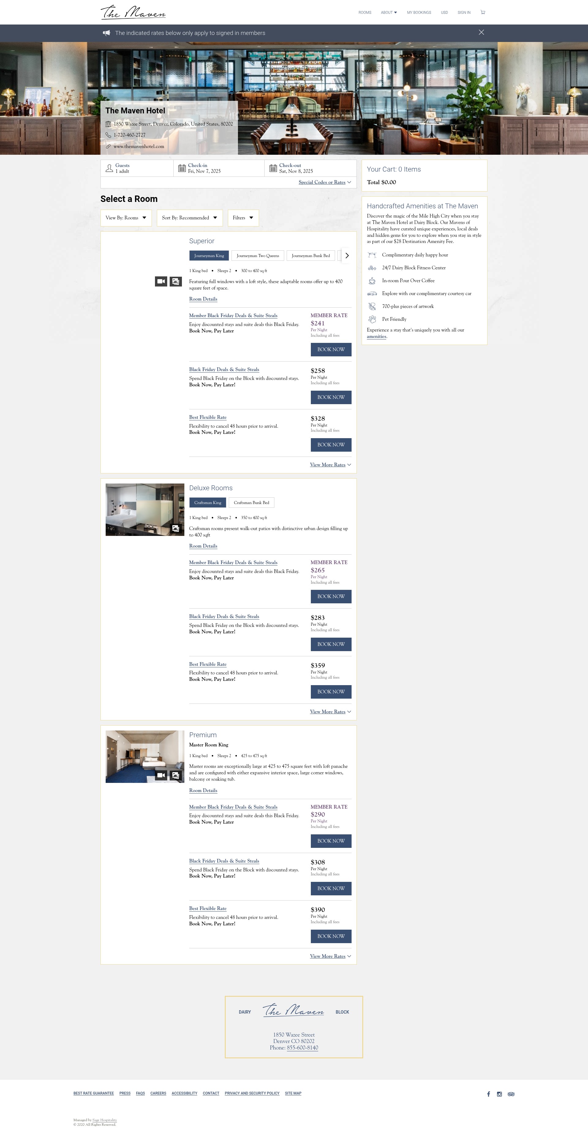 Screenshot of www.themavenhotel.com