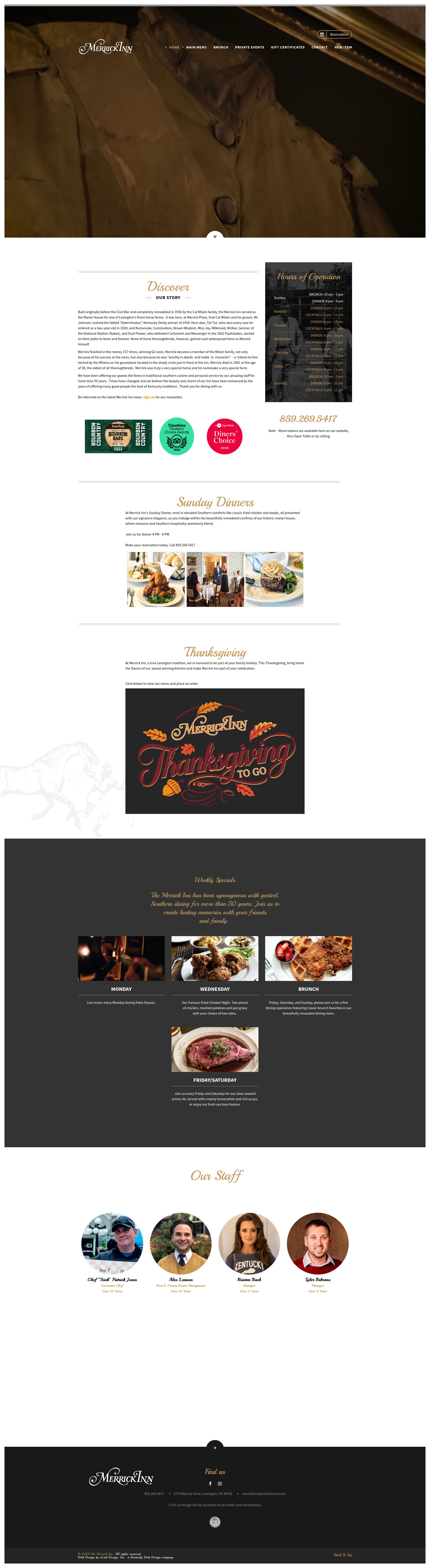 Screenshot of www.themerrickinn.com