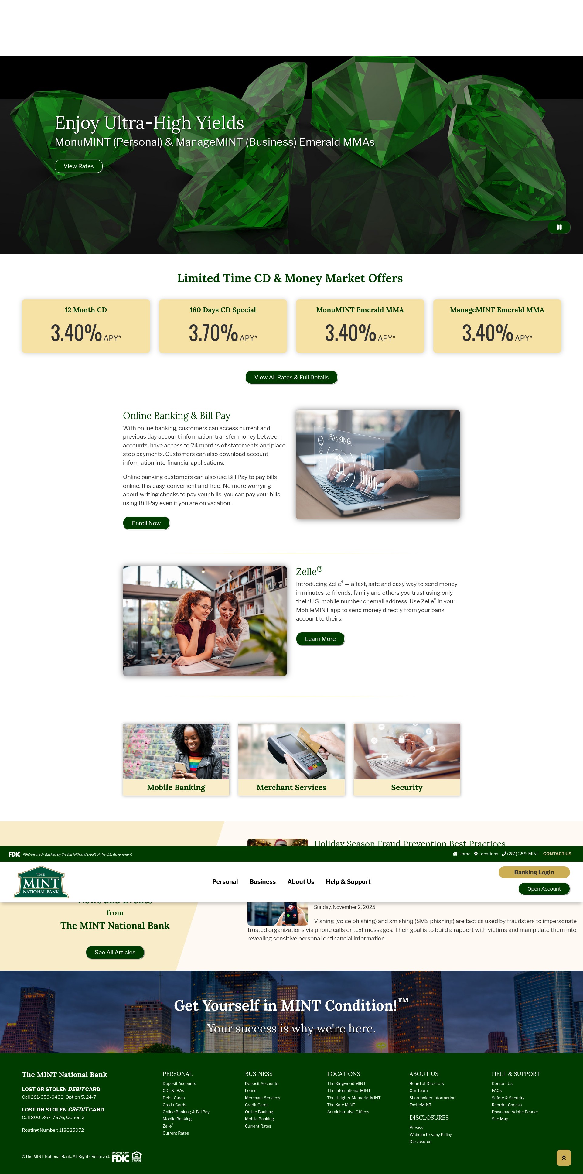 Screenshot of www.themint.bank