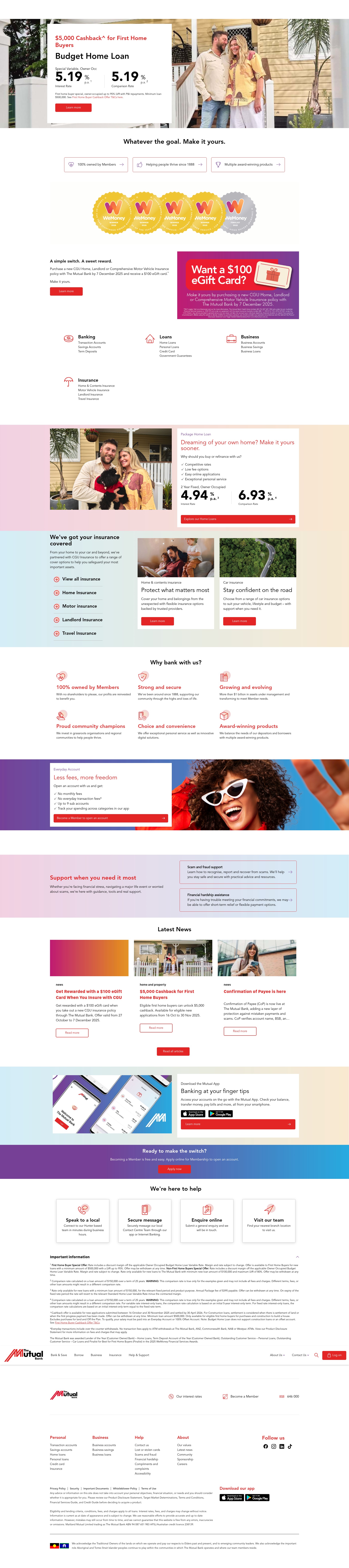 Screenshot of www.themutual.com.au