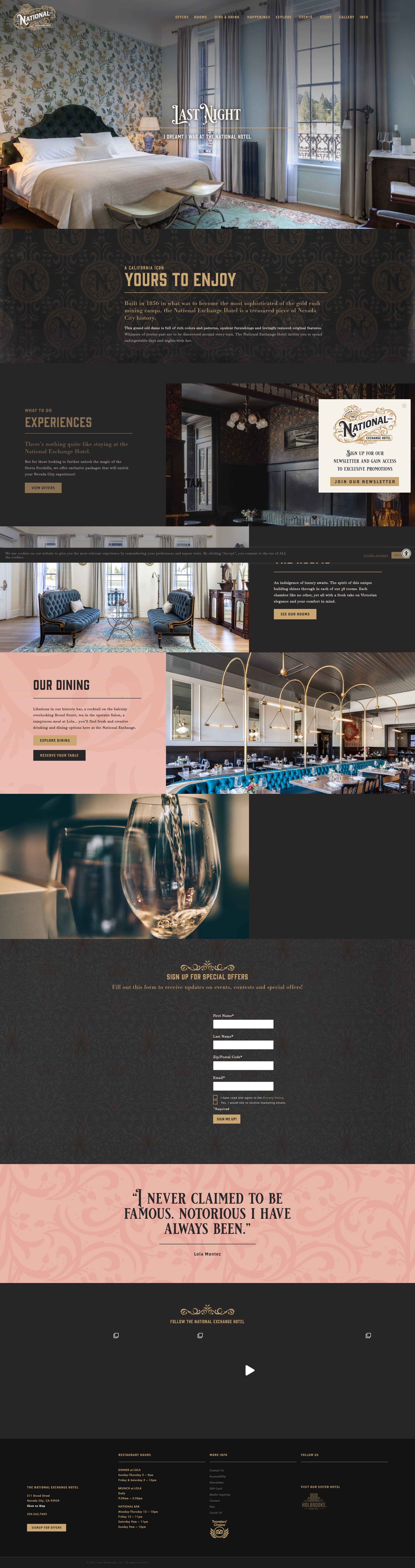 Screenshot of www.thenationalexchangehotel.com
