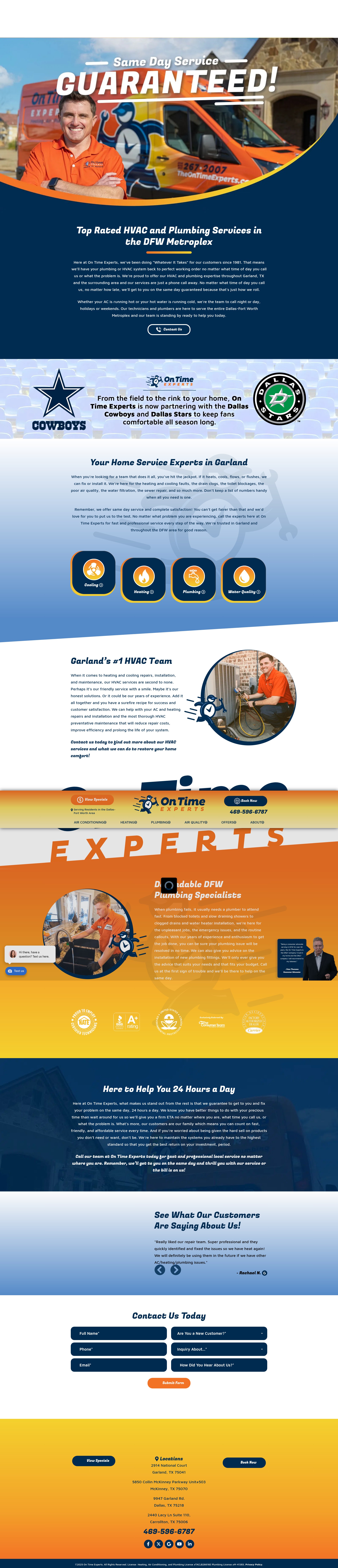Screenshot of www.theontimeexperts.com