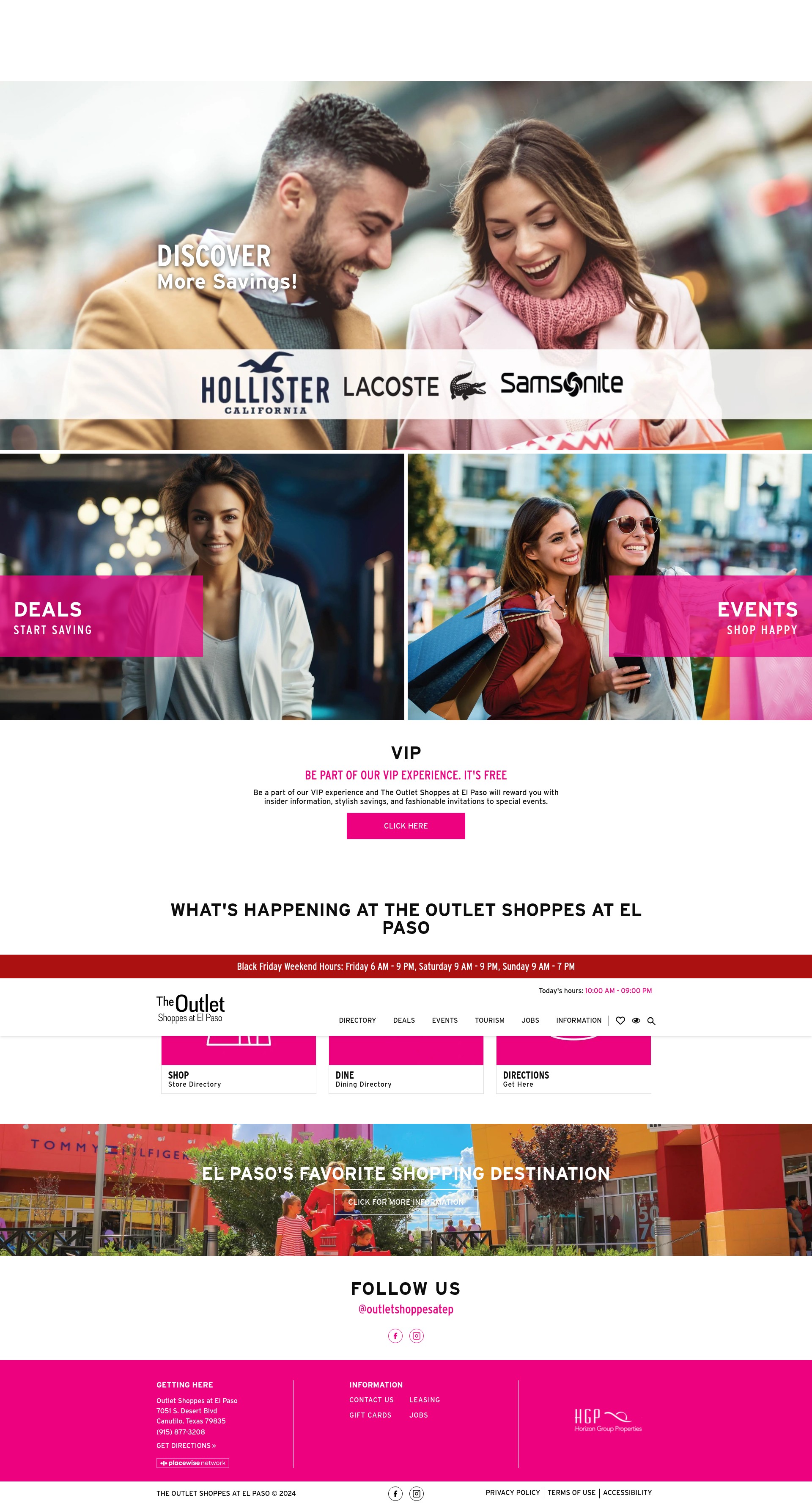 Screenshot of www.theoutletshoppesatelpaso.com