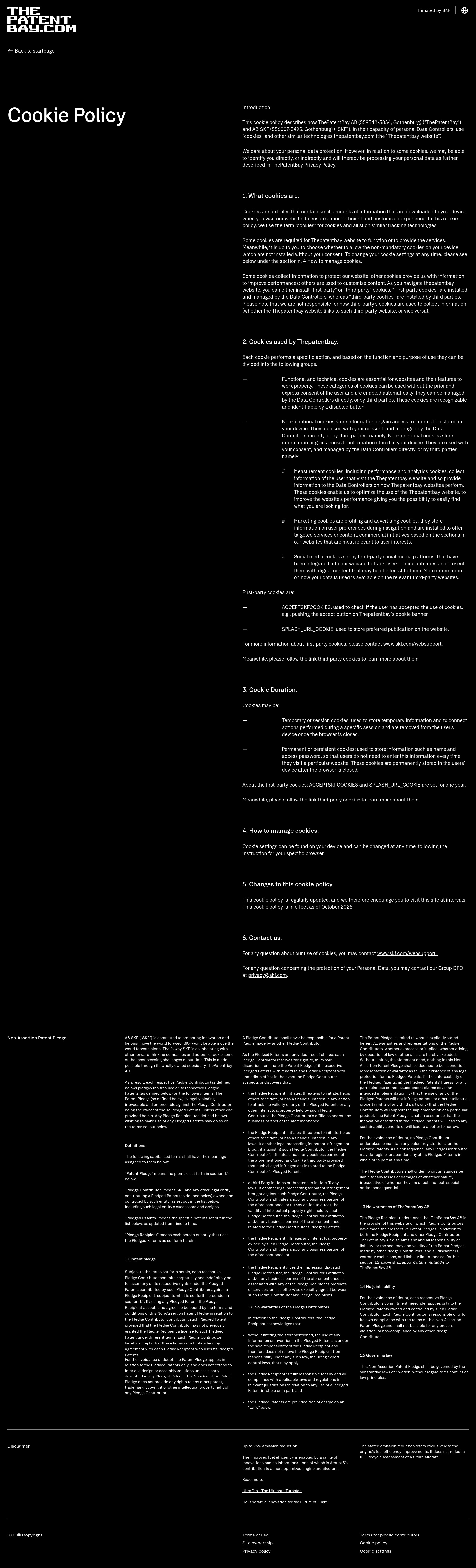 Screenshot of www.thepatentbay.com