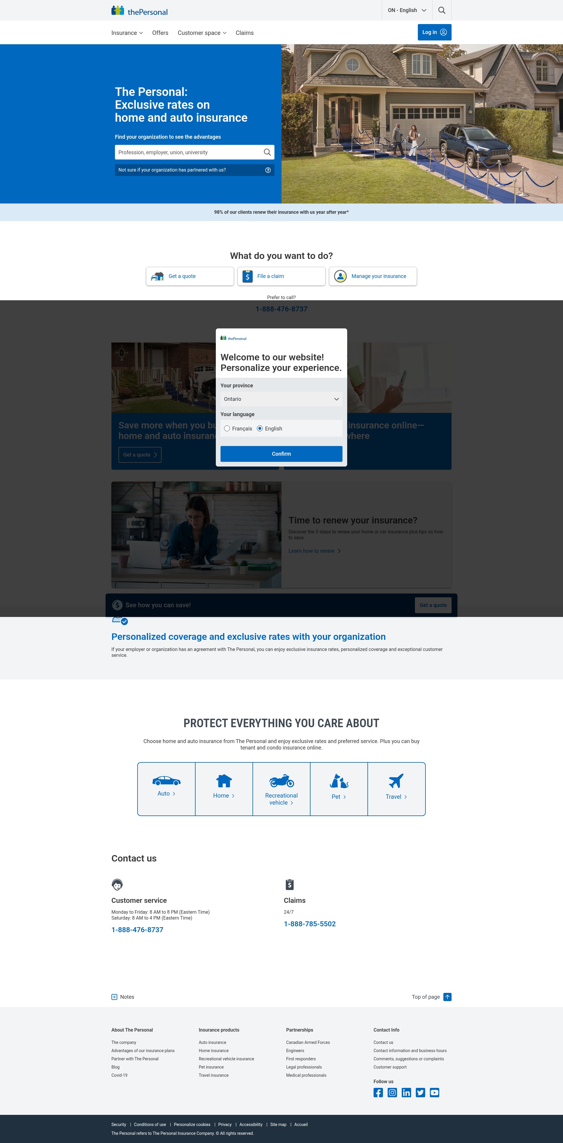 Screenshot of www.thepersonal.com
