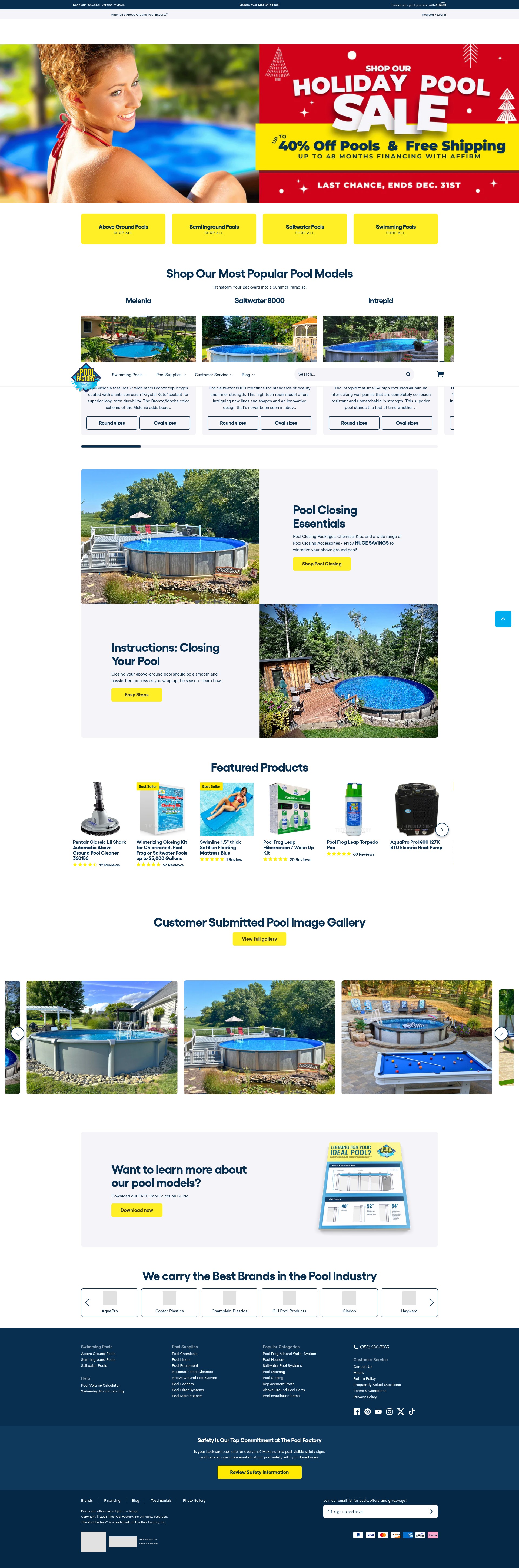 Screenshot of www.thepoolfactory.com
