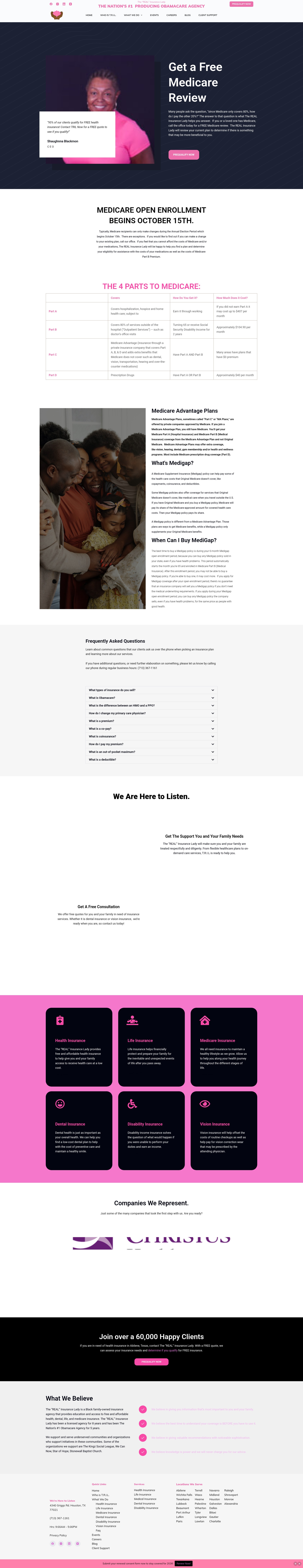 Screenshot of www.therealinsurancelady.com