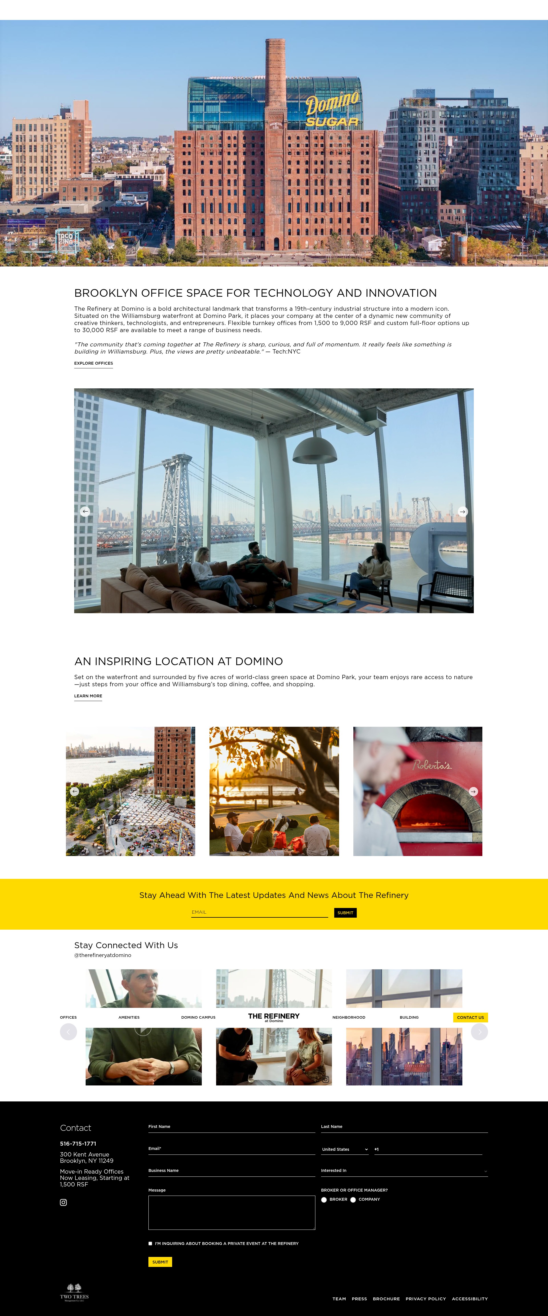 Screenshot of www.therefineryatdomino.com