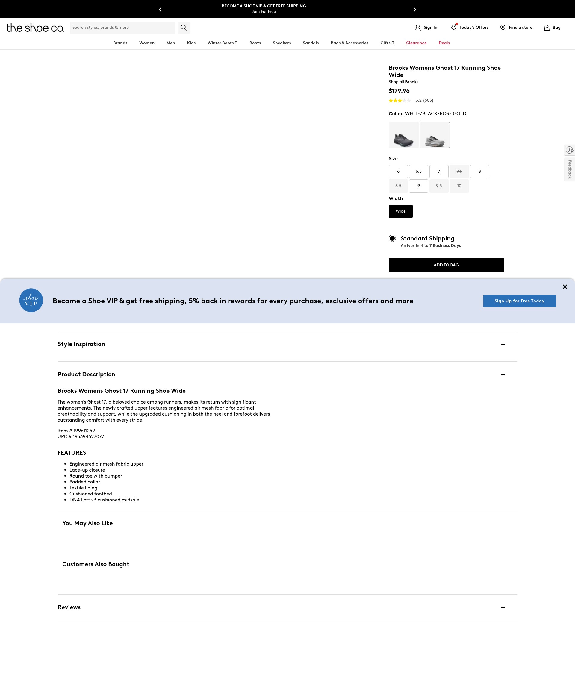 Screenshot of www.theshoecompany.ca