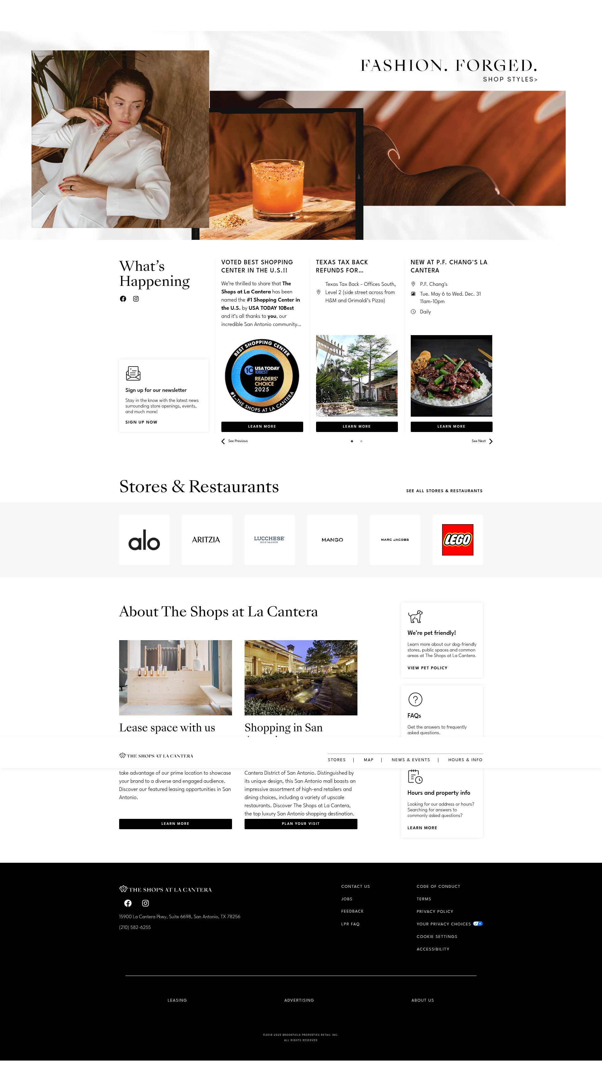 Screenshot of www.theshopsatlacantera.com