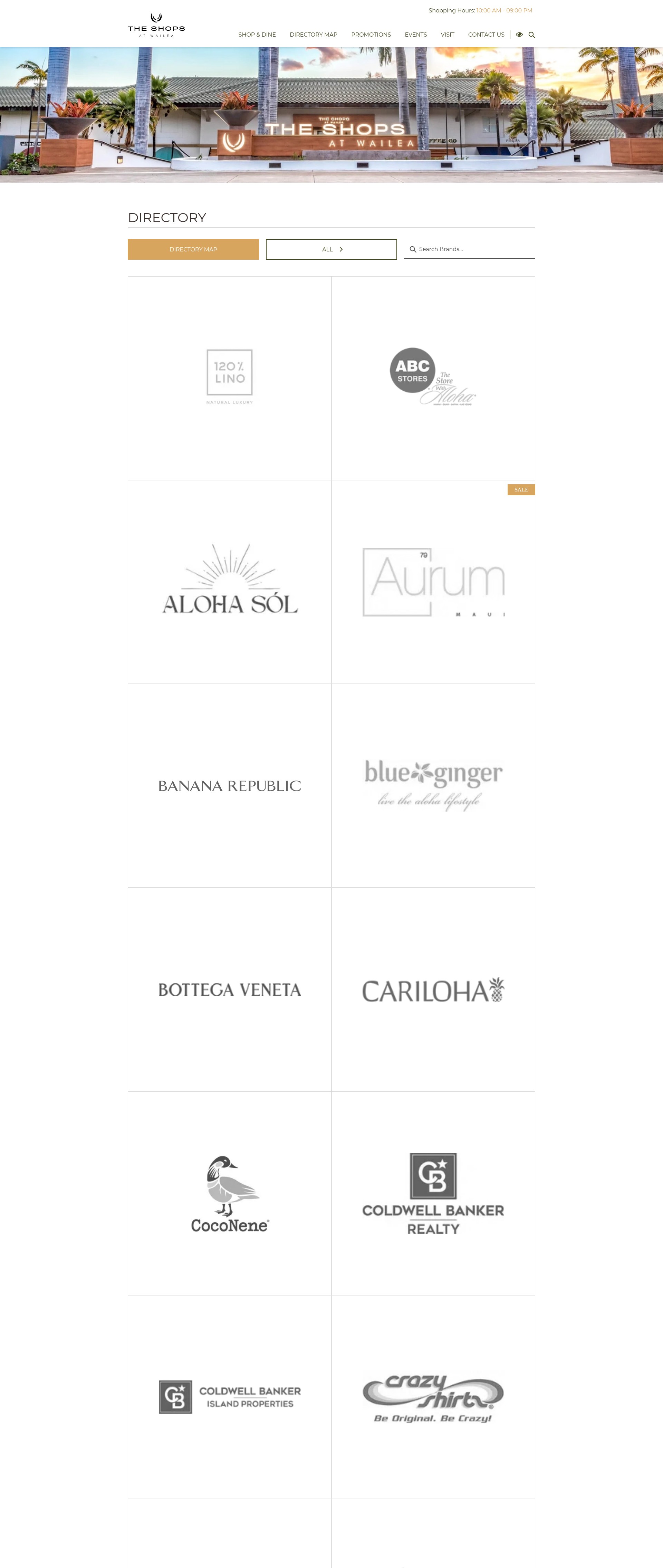 Screenshot of www.theshopsatwailea.com