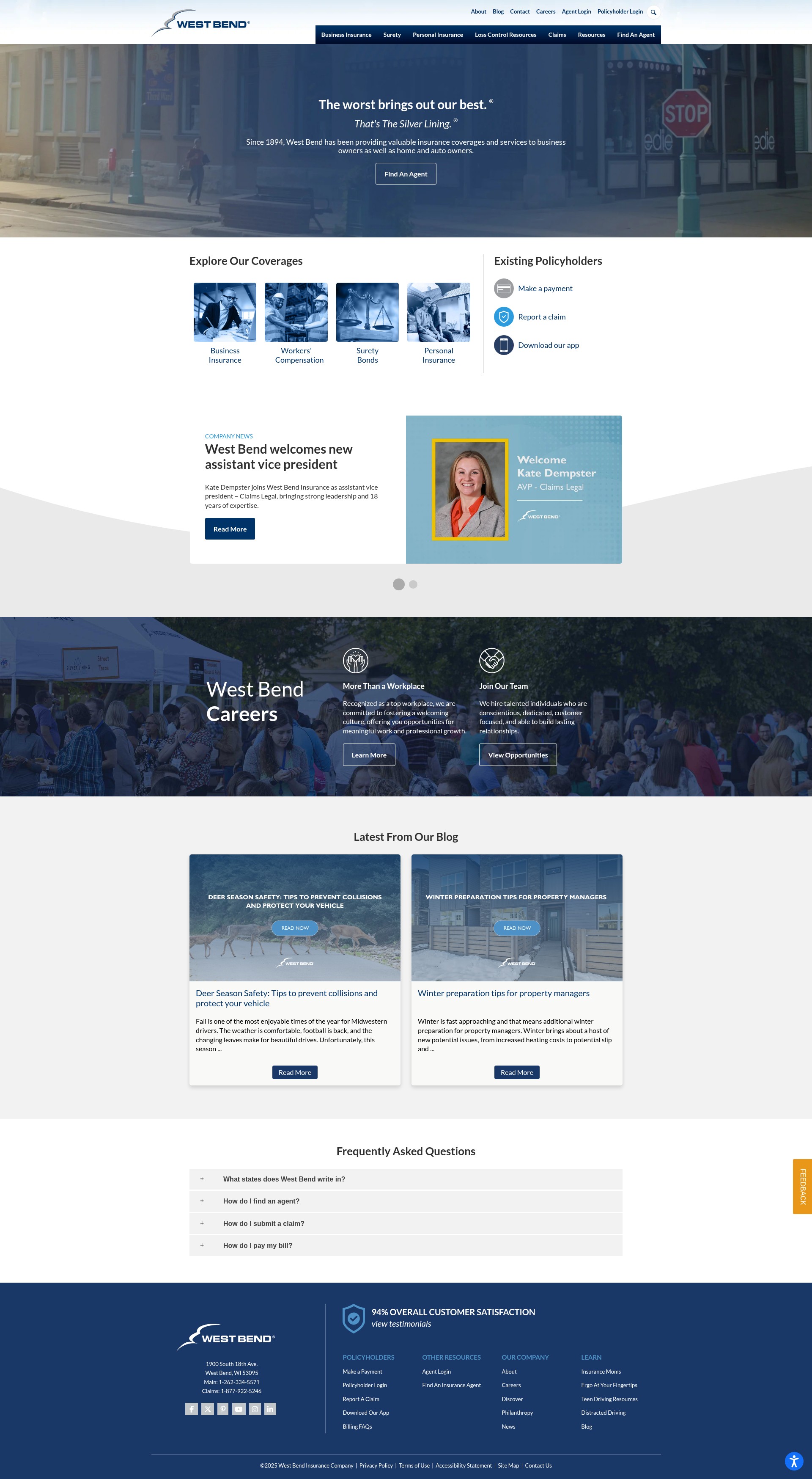 Screenshot of www.thesilverlining.com