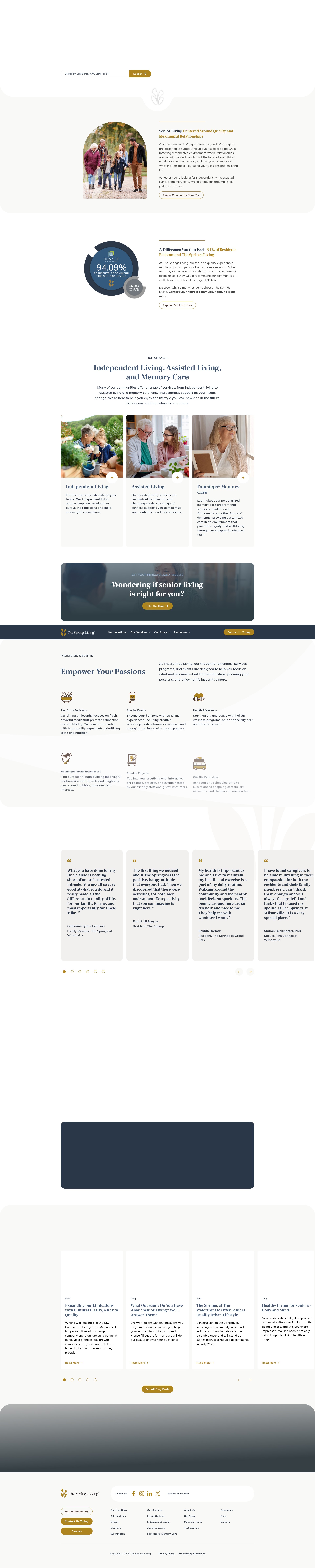 Screenshot of www.thespringsliving.com