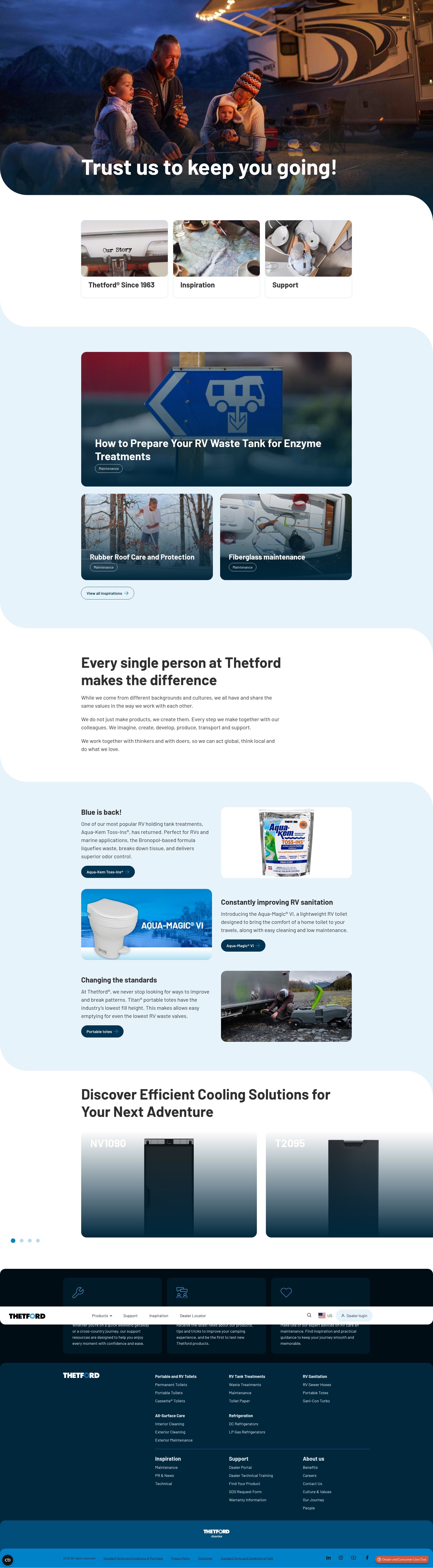 Screenshot of www.thetford.com
