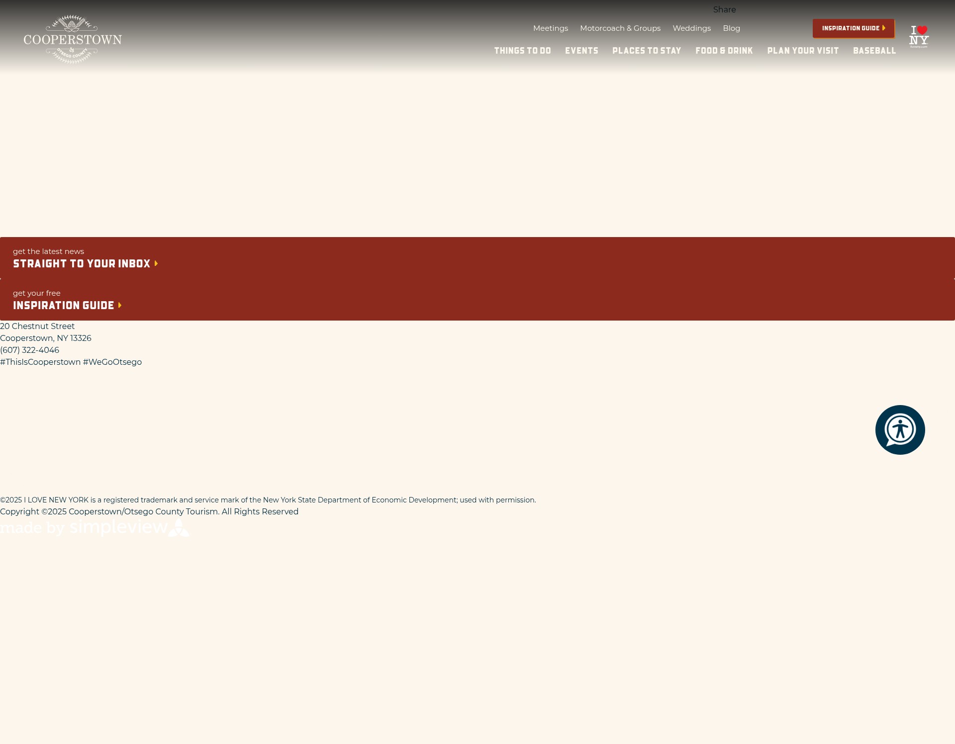 Screenshot of www.thisiscooperstown.com