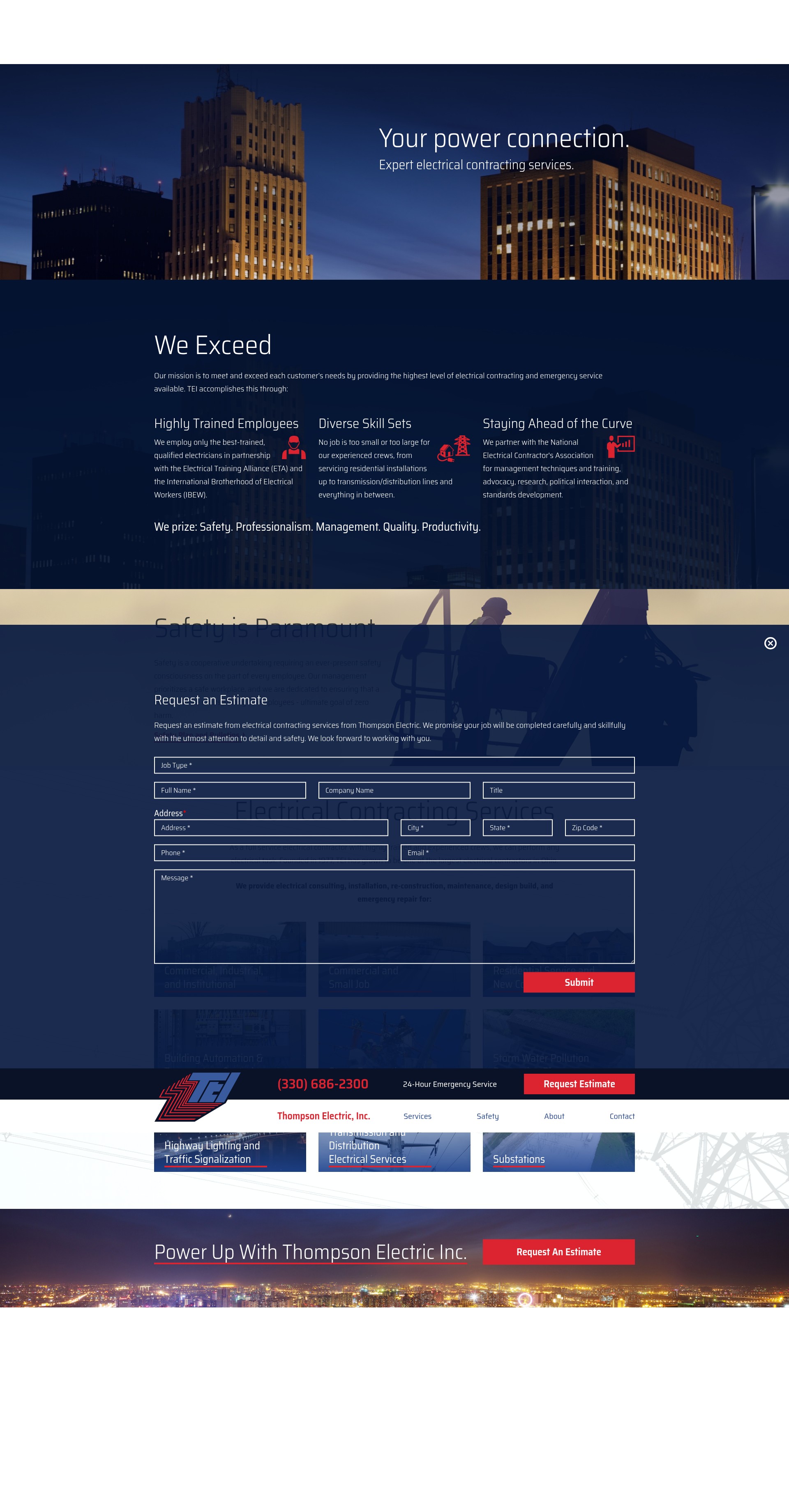 Screenshot of www.thompsonelectric.com