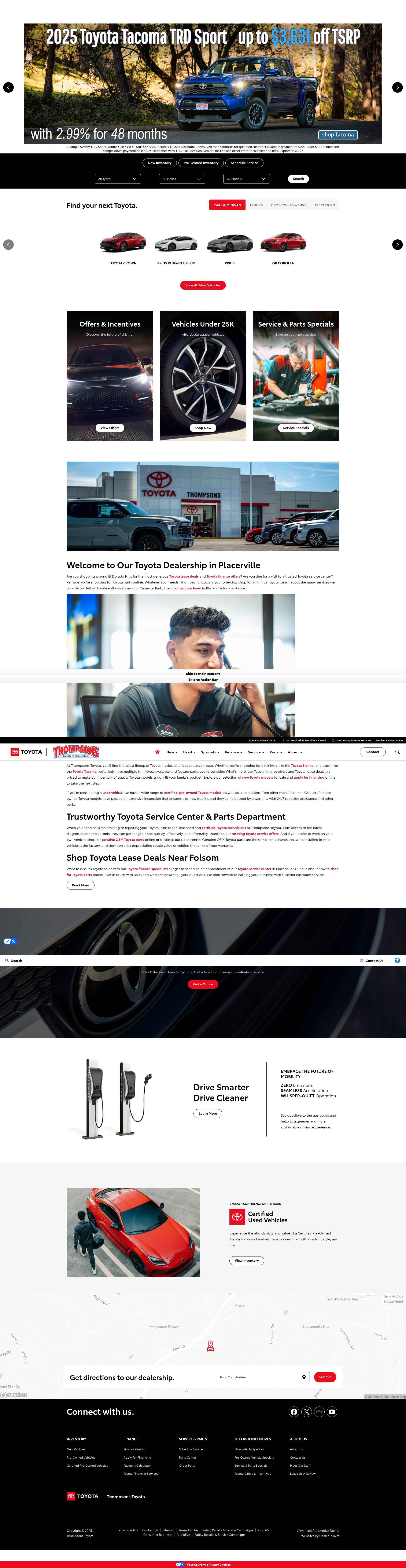 Screenshot of www.thompsonstoyota.com