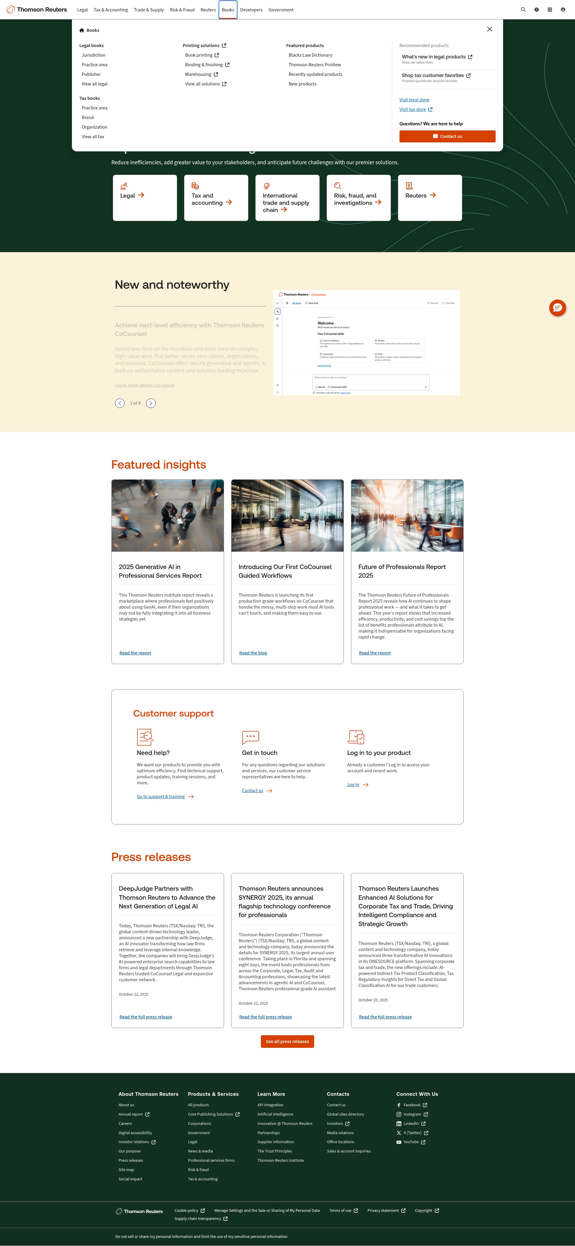 Screenshot of www.thomsonreuters.com