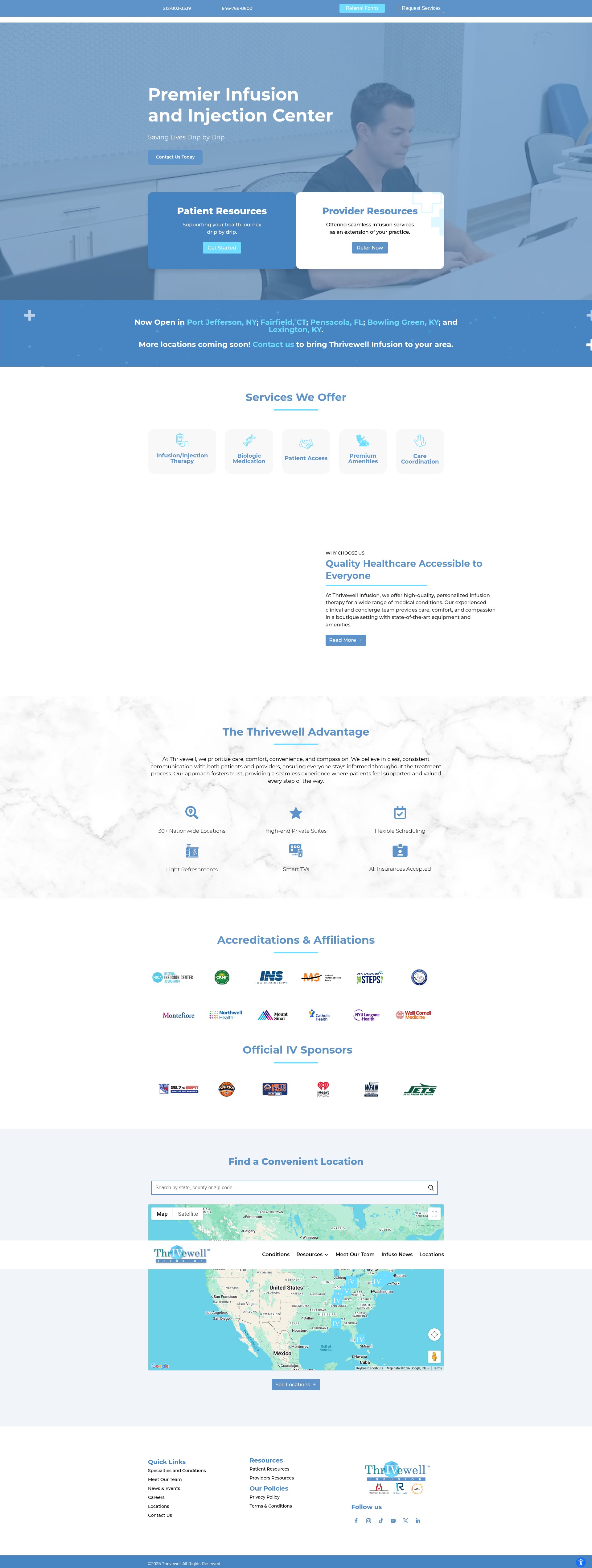 Screenshot of www.thrivewellinfusion.com