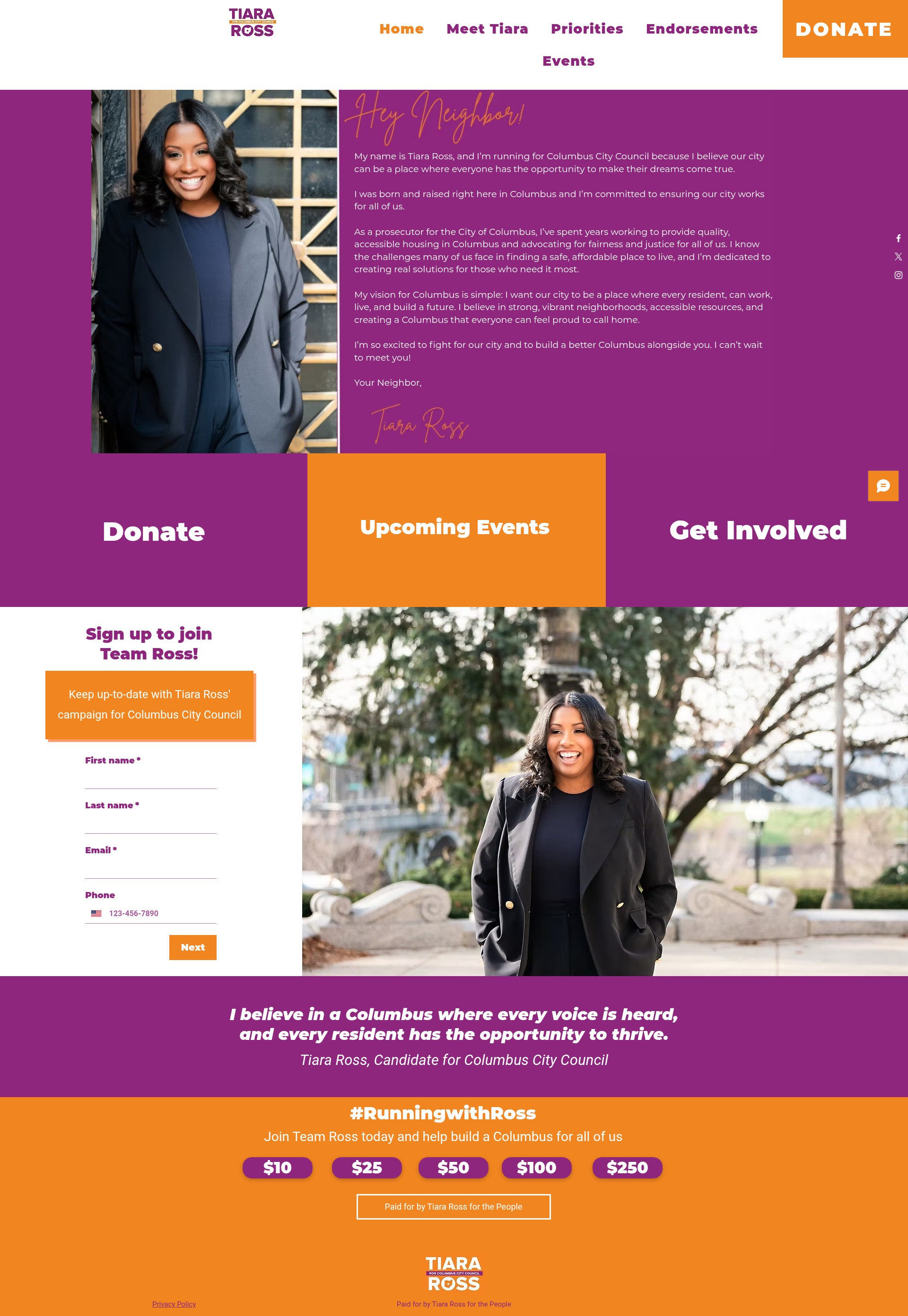 Screenshot of www.tiaraross.com