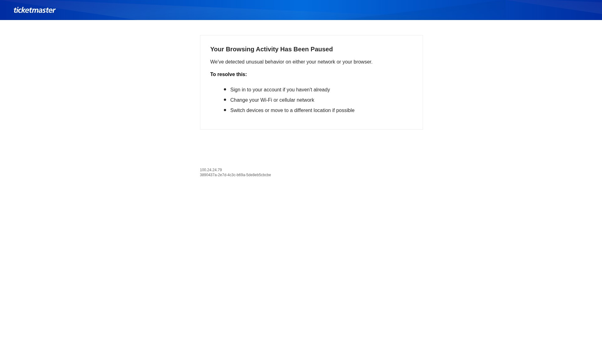 Screenshot of www.ticketmaster.com