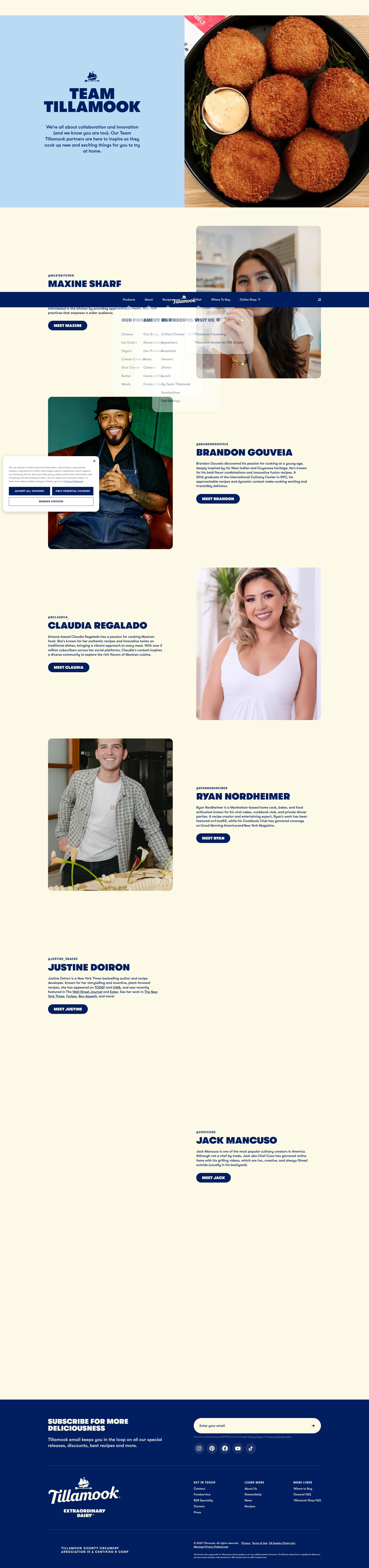 Screenshot of www.tillamook.com