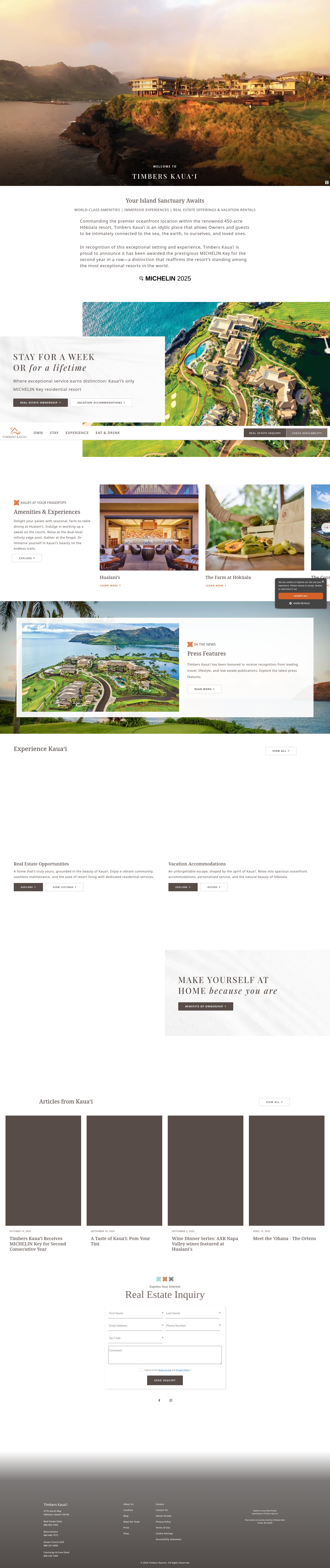 Screenshot of www.timberskauai.com