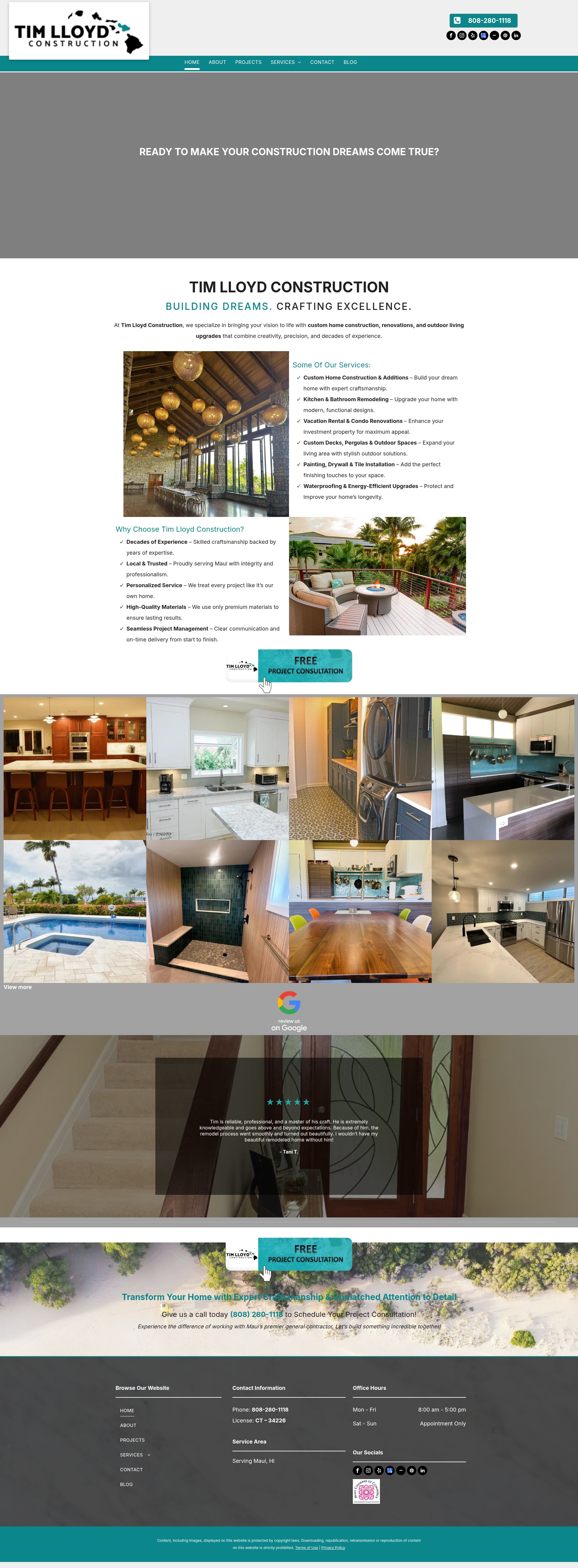 Screenshot of www.timlloydconstructionhi.com