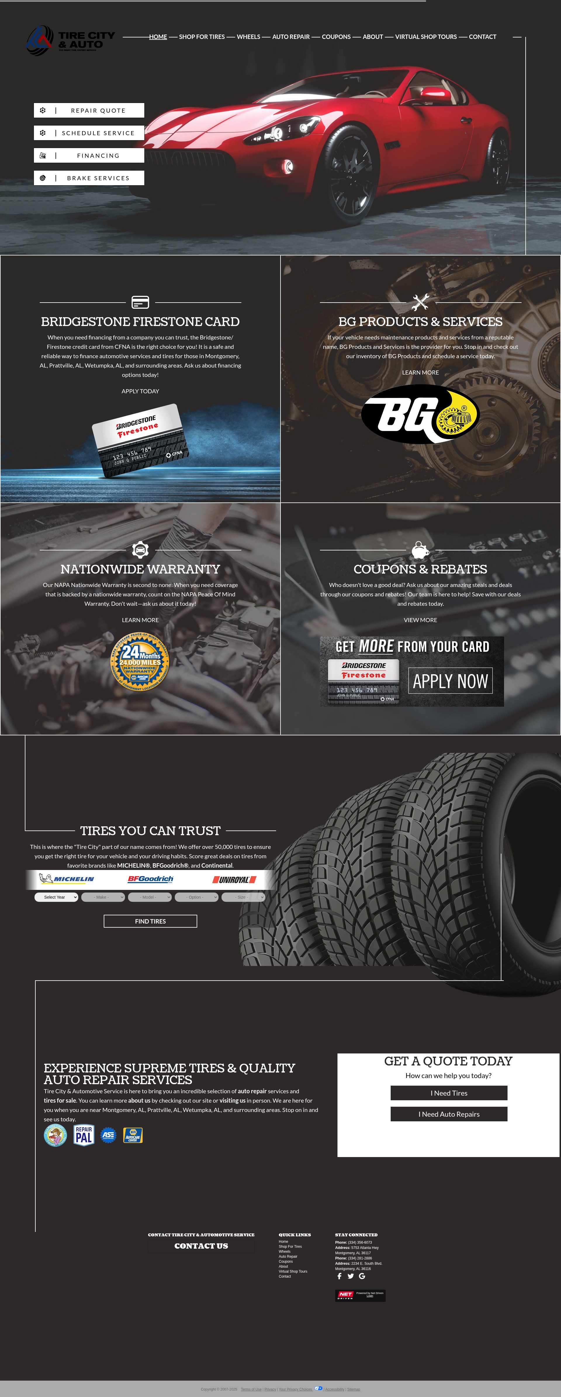 Screenshot of www.tirecityal.com