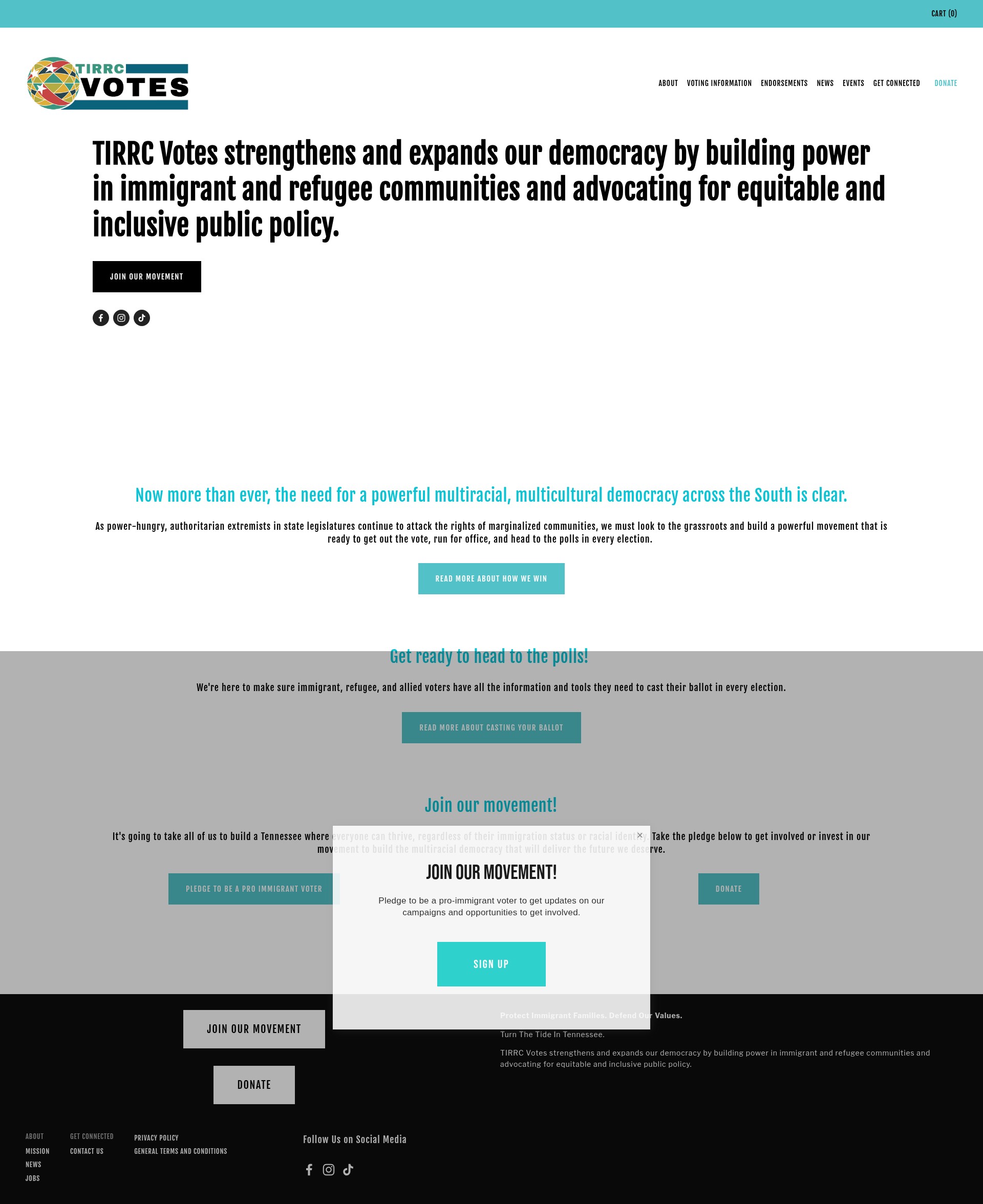 Screenshot of www.tirrcvotes.org