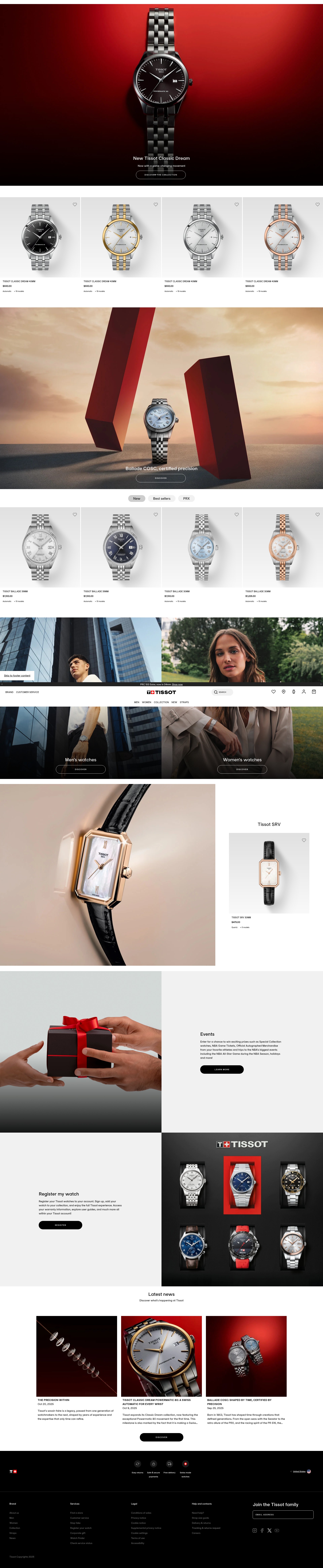 Screenshot of www.tissotwatches.com