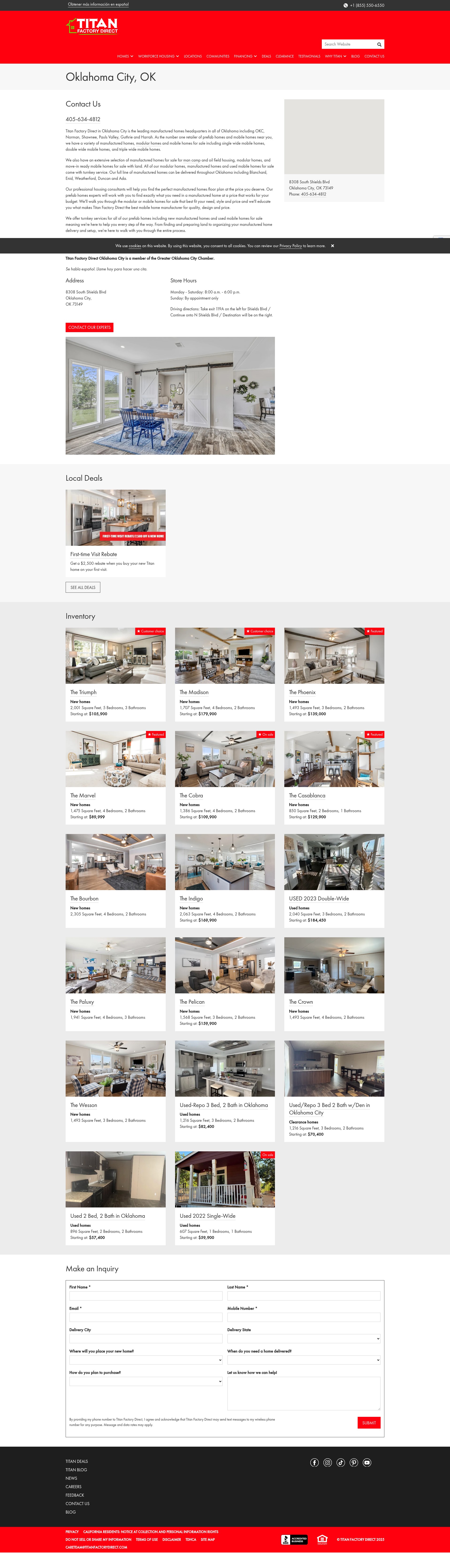 Screenshot of www.titanfactorydirect.com