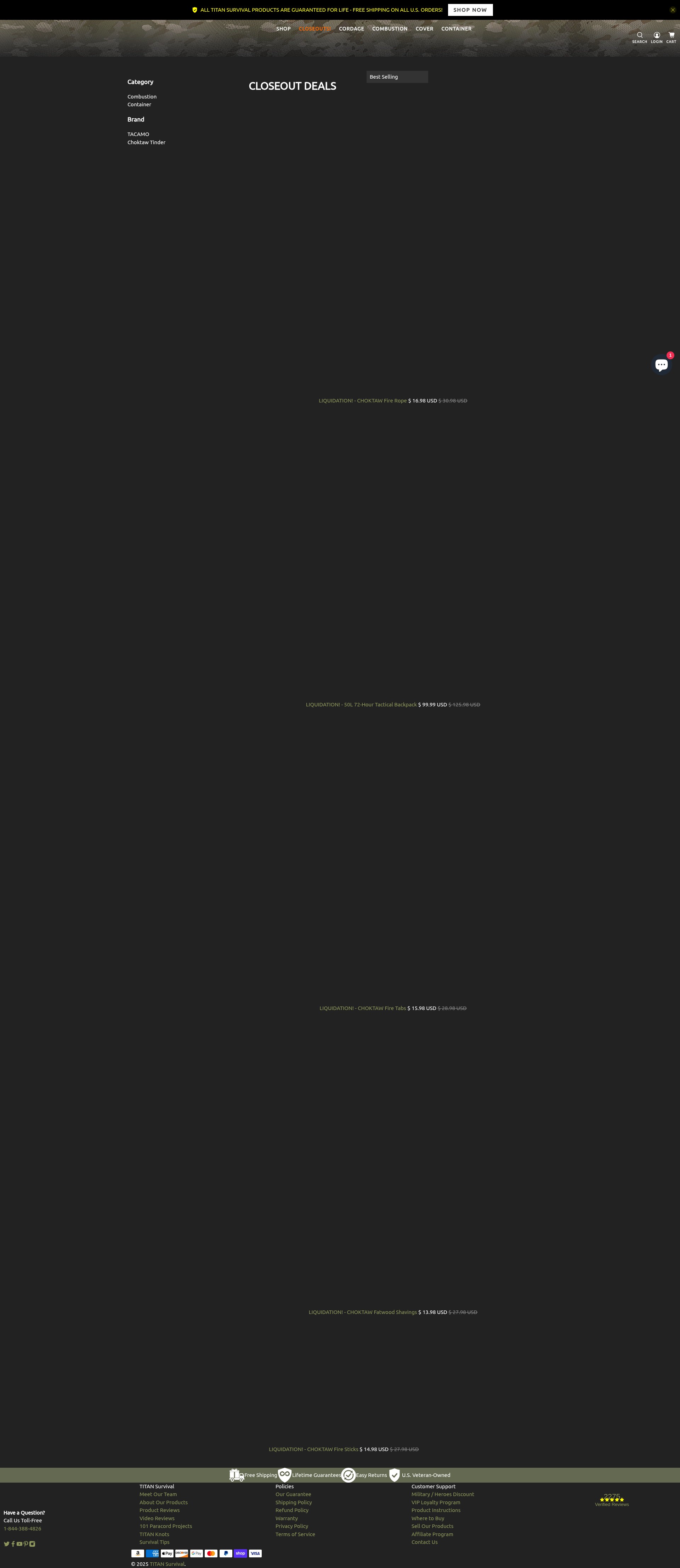 Screenshot of www.titansurvival.com