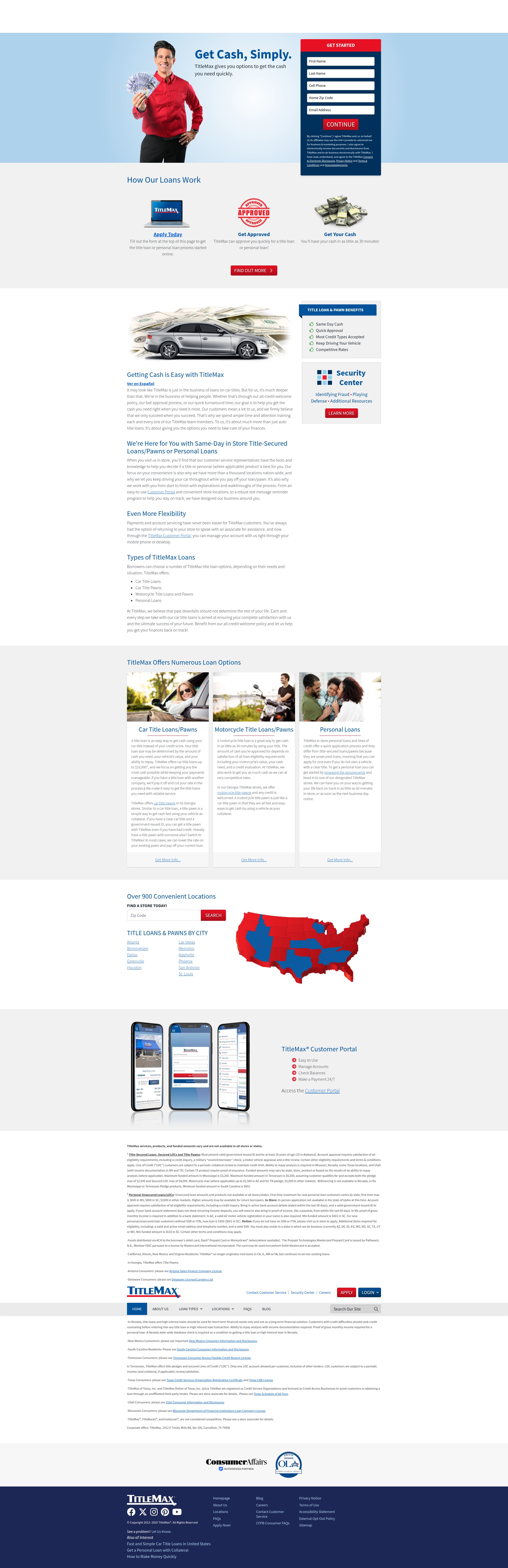 Screenshot of www.titlemax.com