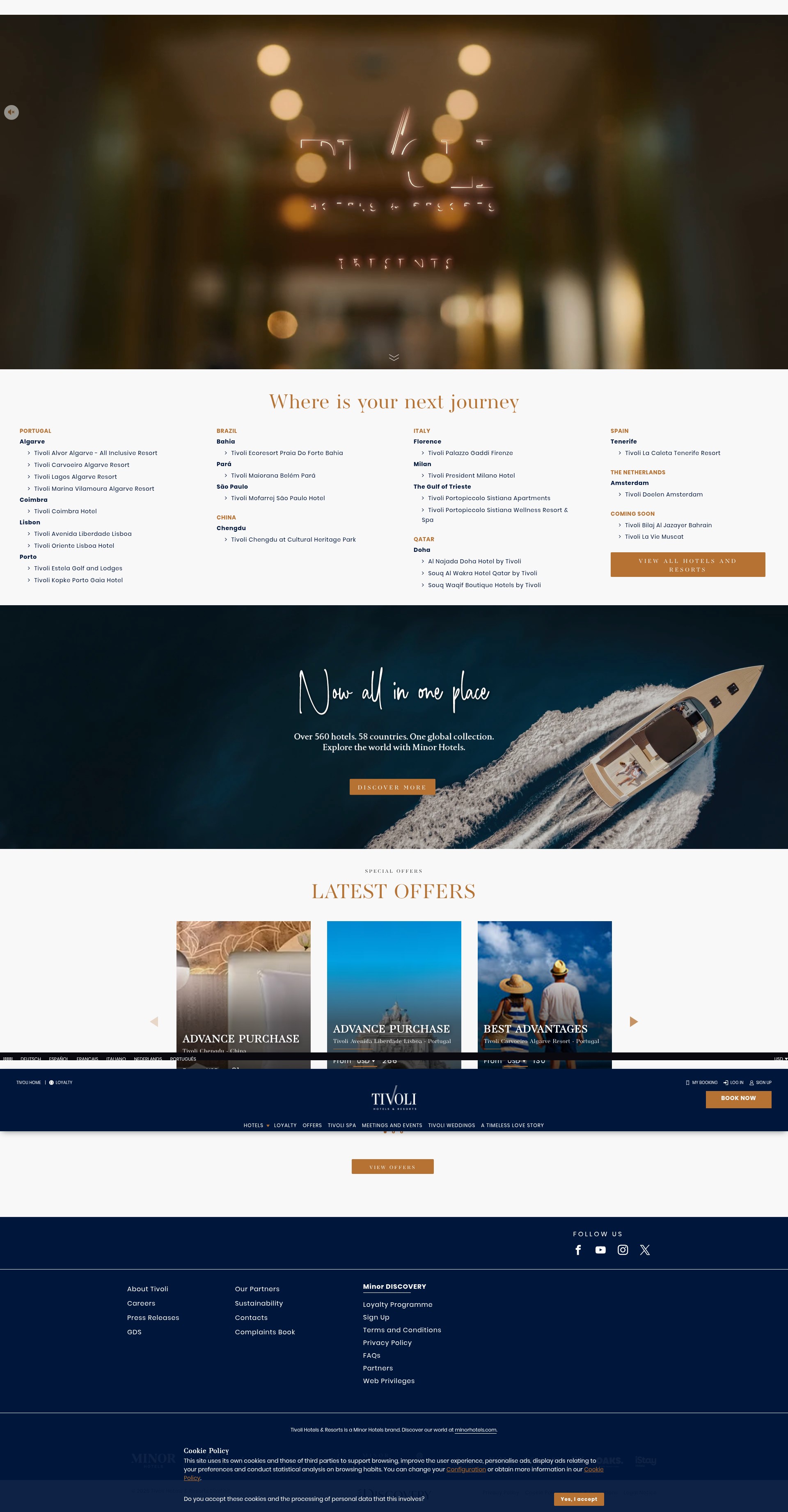 Screenshot of www.tivolihotels.com