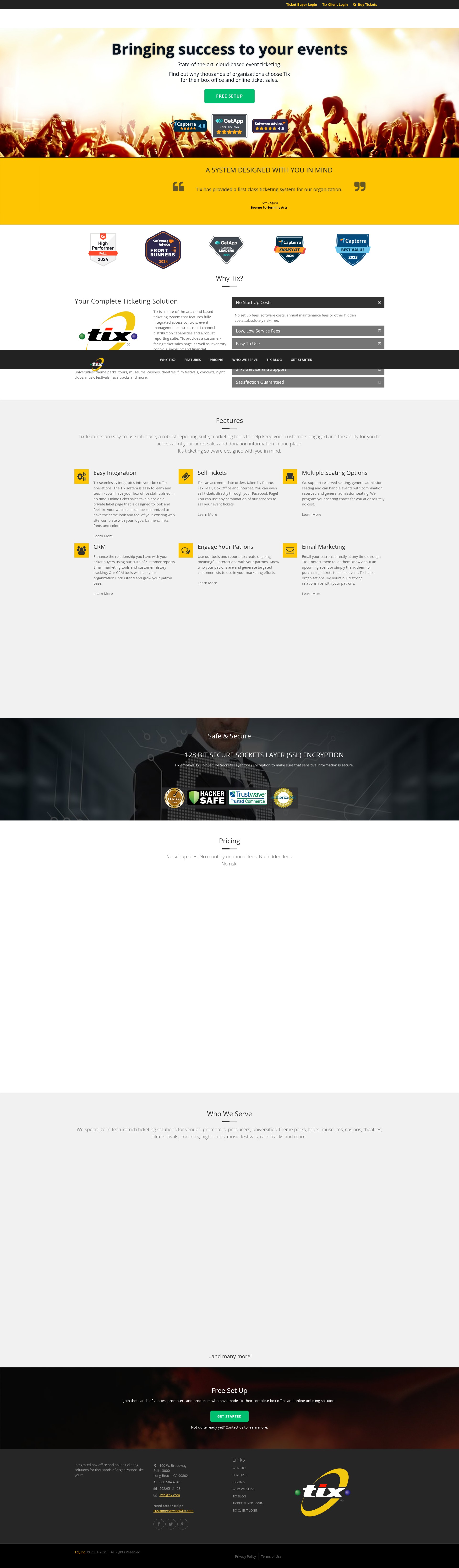 Screenshot of www.tix.com
