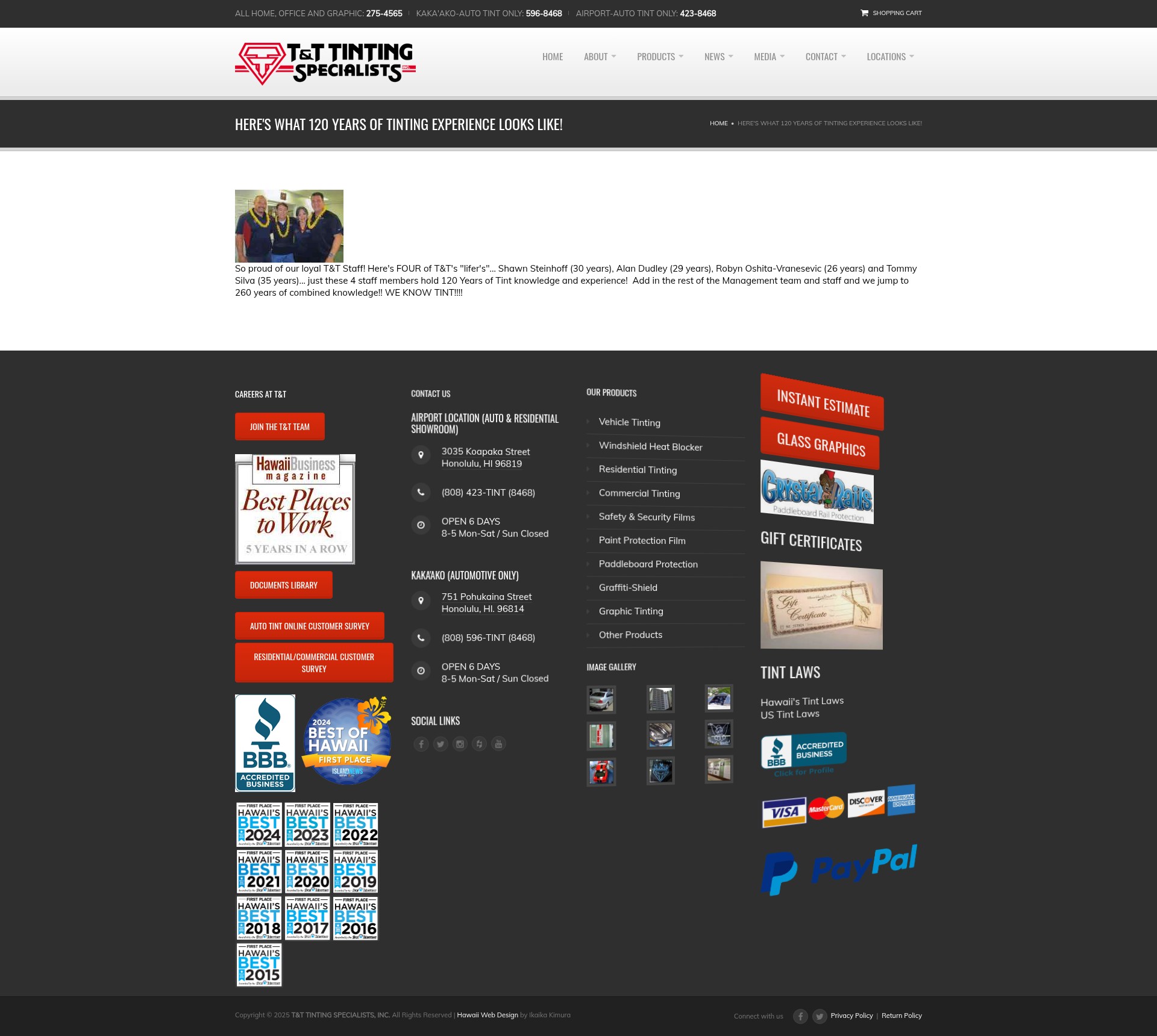 Screenshot of www.tnttinting.com