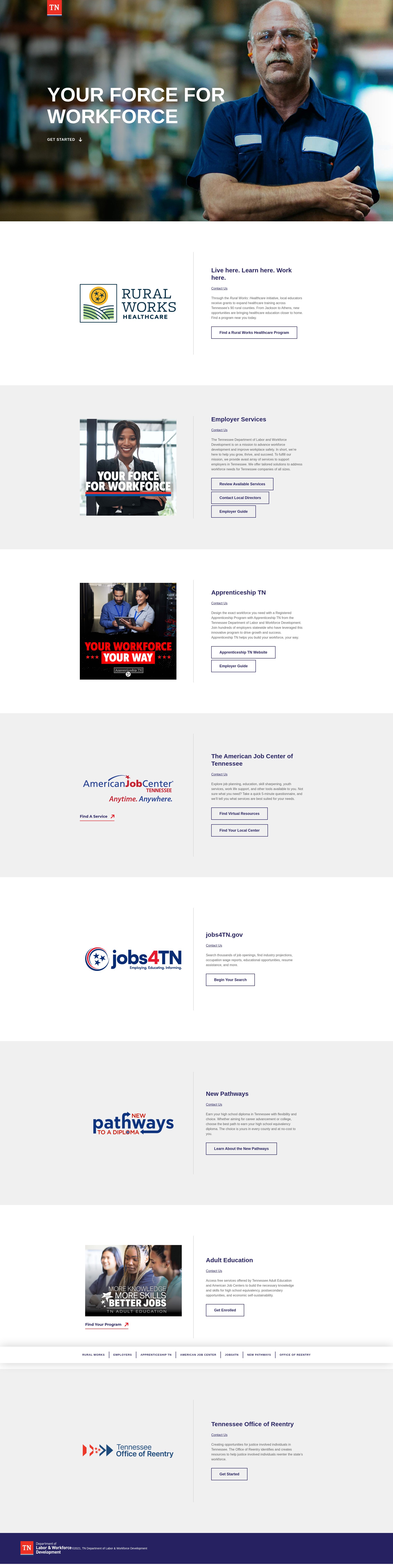 Screenshot of www.tnworkready.com