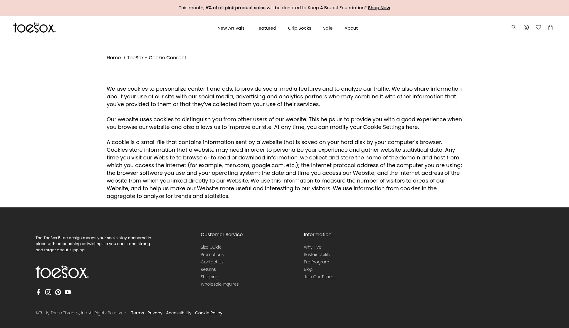 Screenshot of www.toesox.com